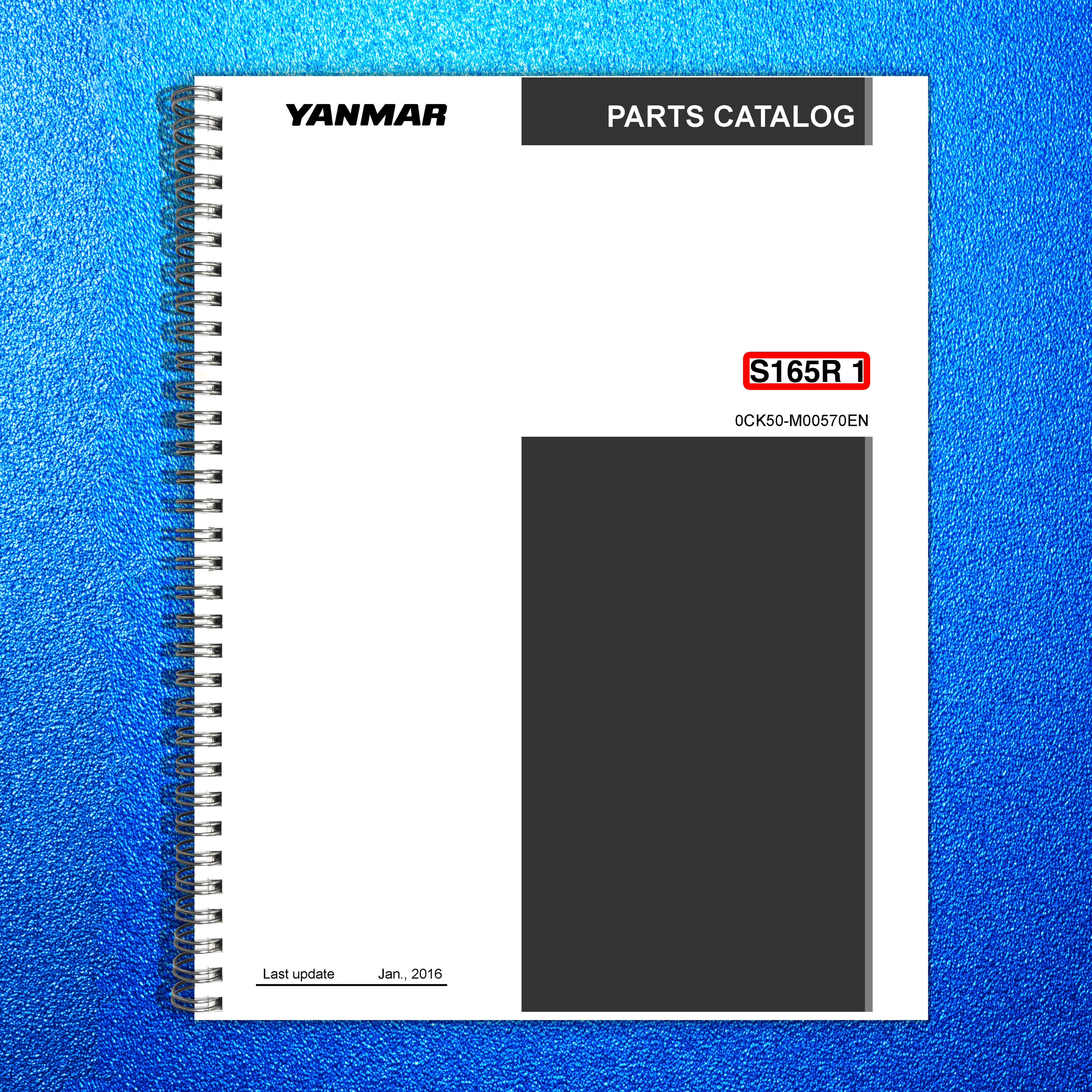 YANMAR S165R-1 Skid Steer Loader Parts Catalog Manual 2016 - WIRE BOUND - COVERS