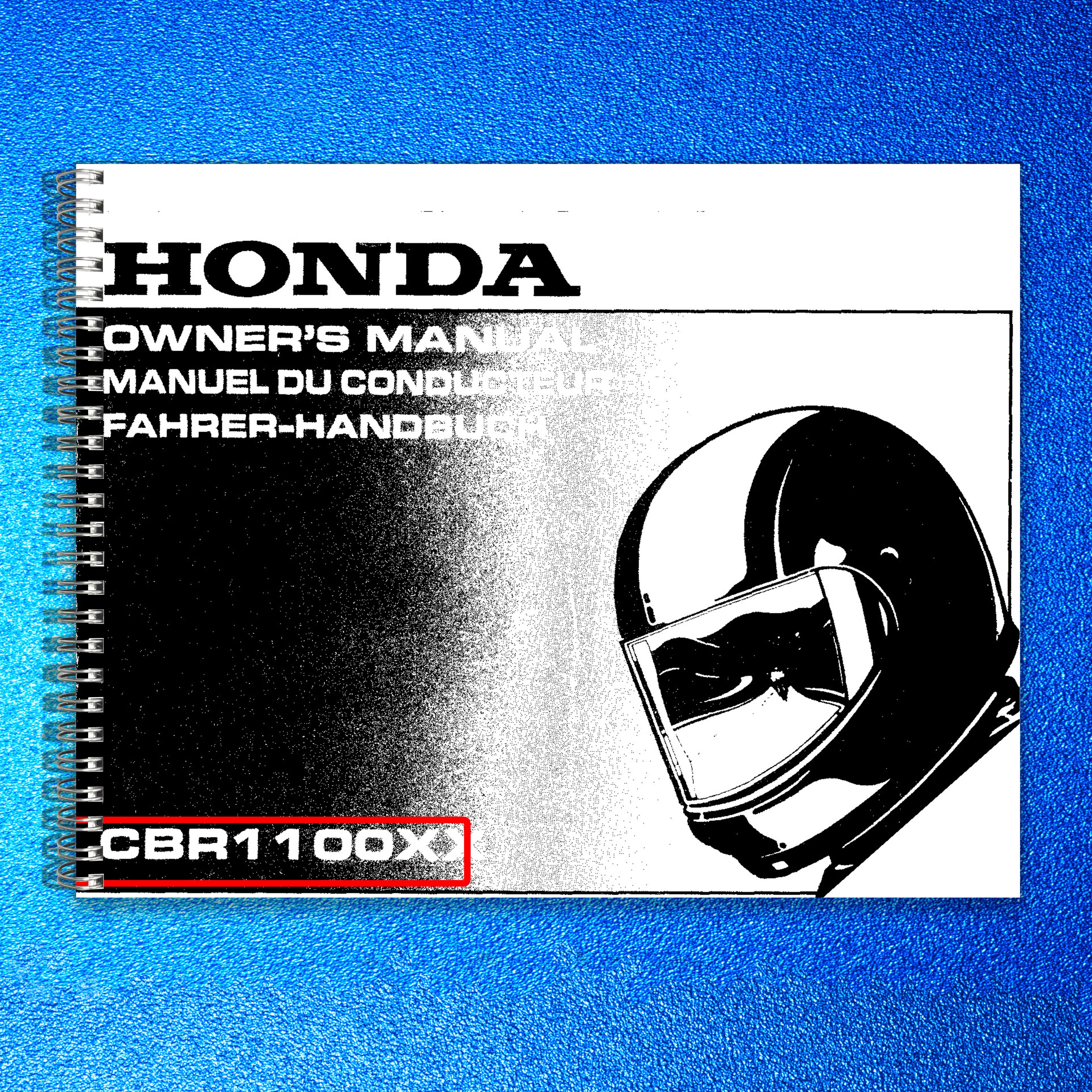 HONDA CBR1100XX Motorcycle Owners Manual 1998 - BOUND - COVERS - XL FOLDOUTS
