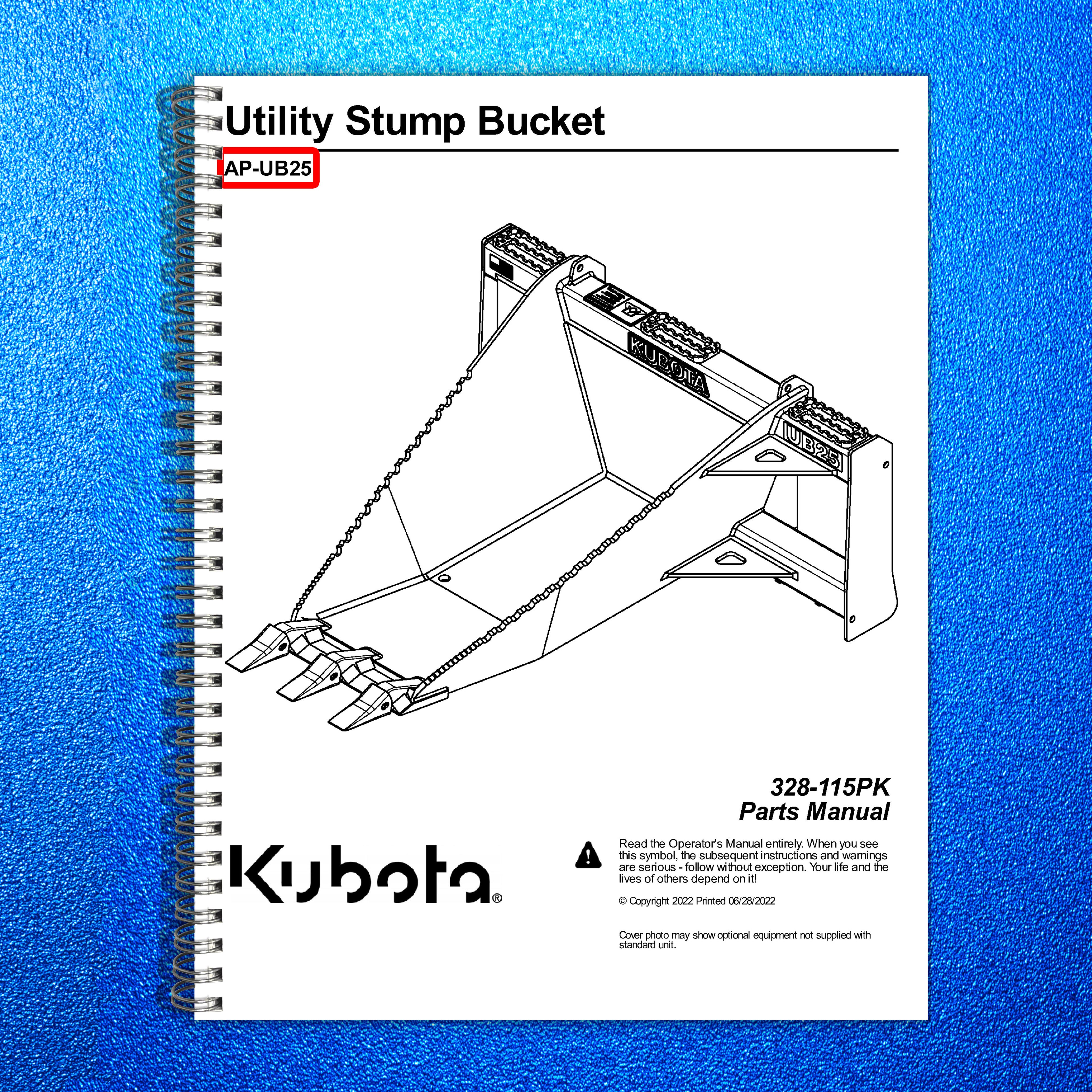 LAND PRIDE UB25 Series Utility Buckets Parts Manual 2022 - WIRE BOUND - COVERS