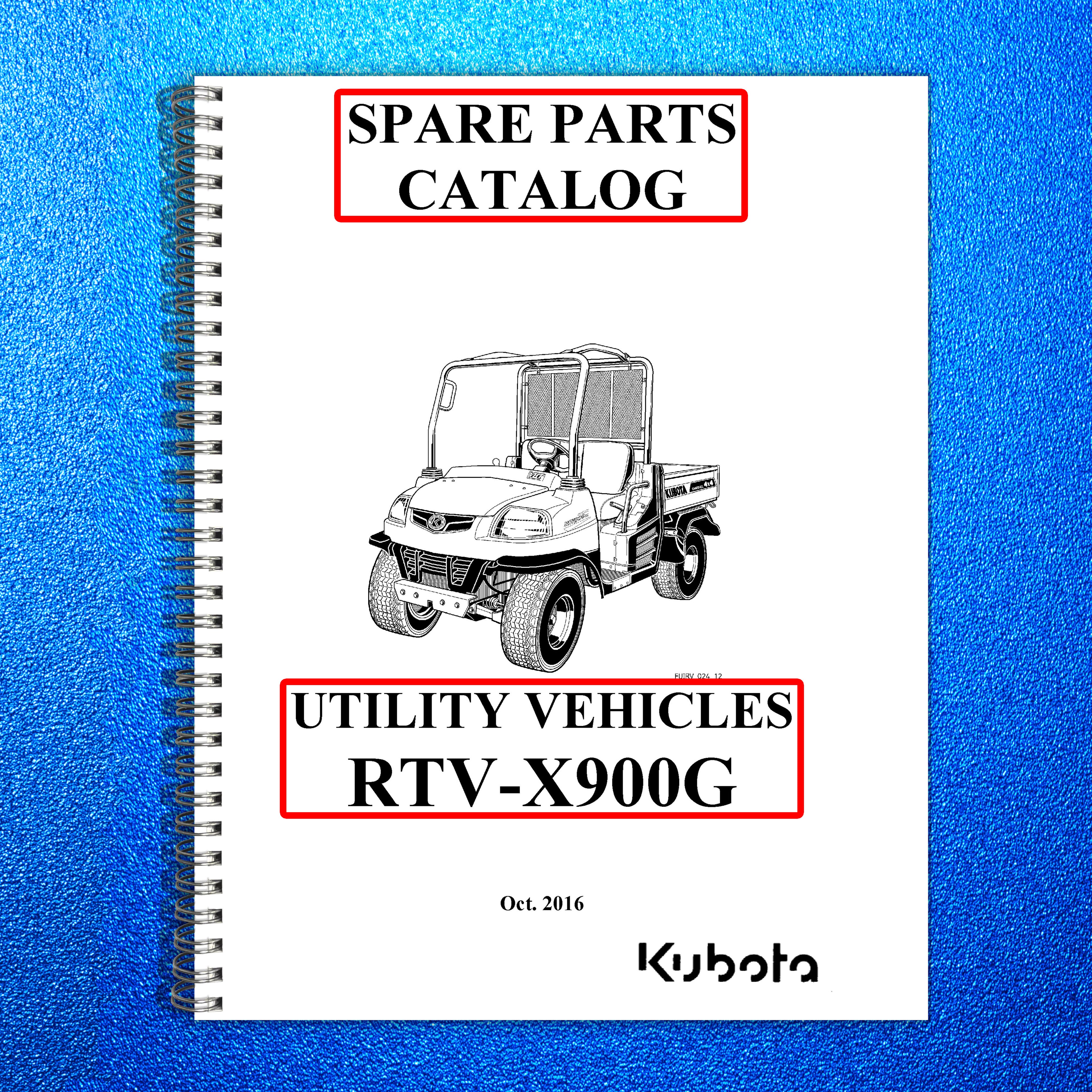 KUBOTA RTV-X900 X900G PARTS MANUAL - STEEL WIRE BOUND - PROTECTIVE COVERS