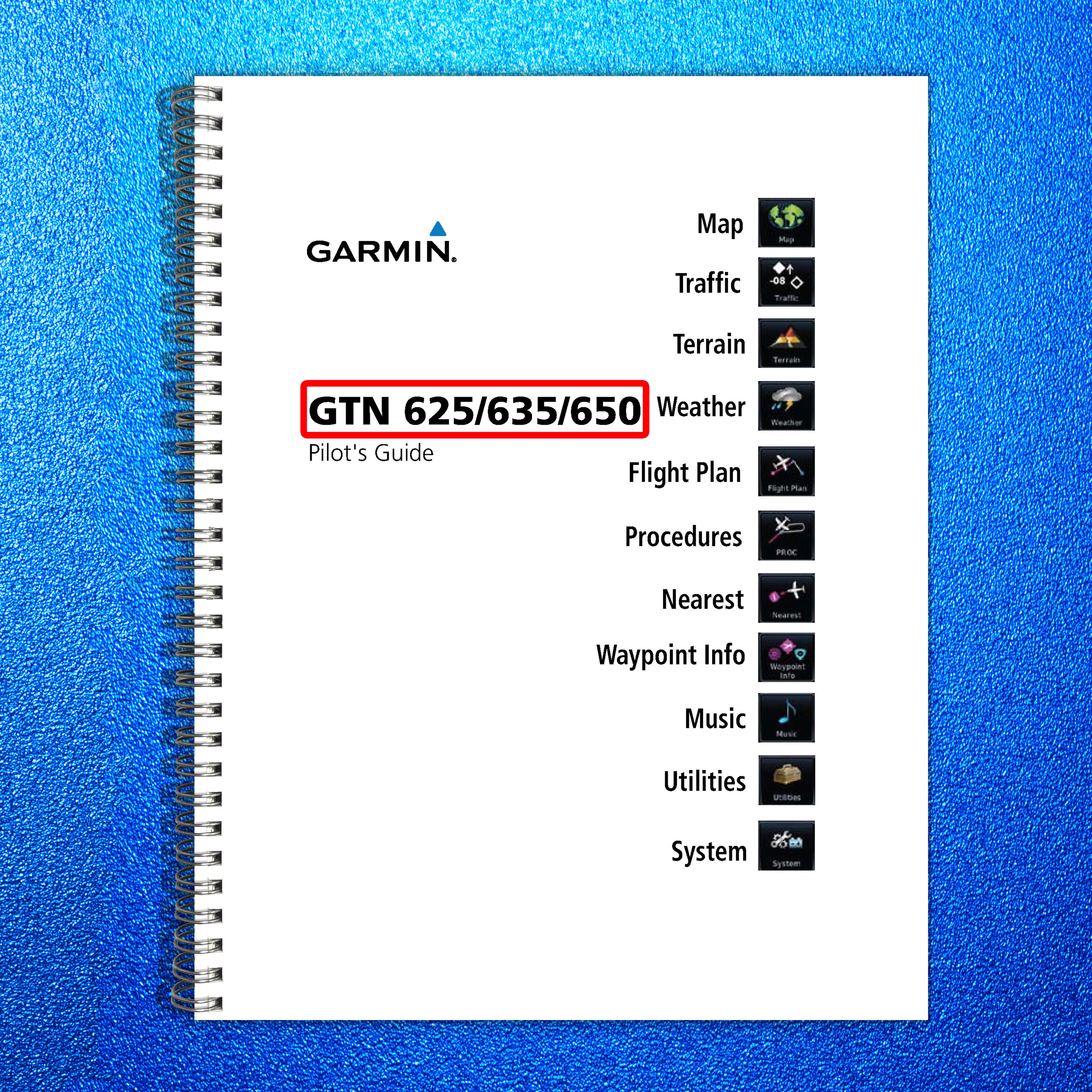 GARMIN GTN 625 635 650 Pilots Guide 2011 - STEEL WIRE BOUND - PROTECTIVE COVERS