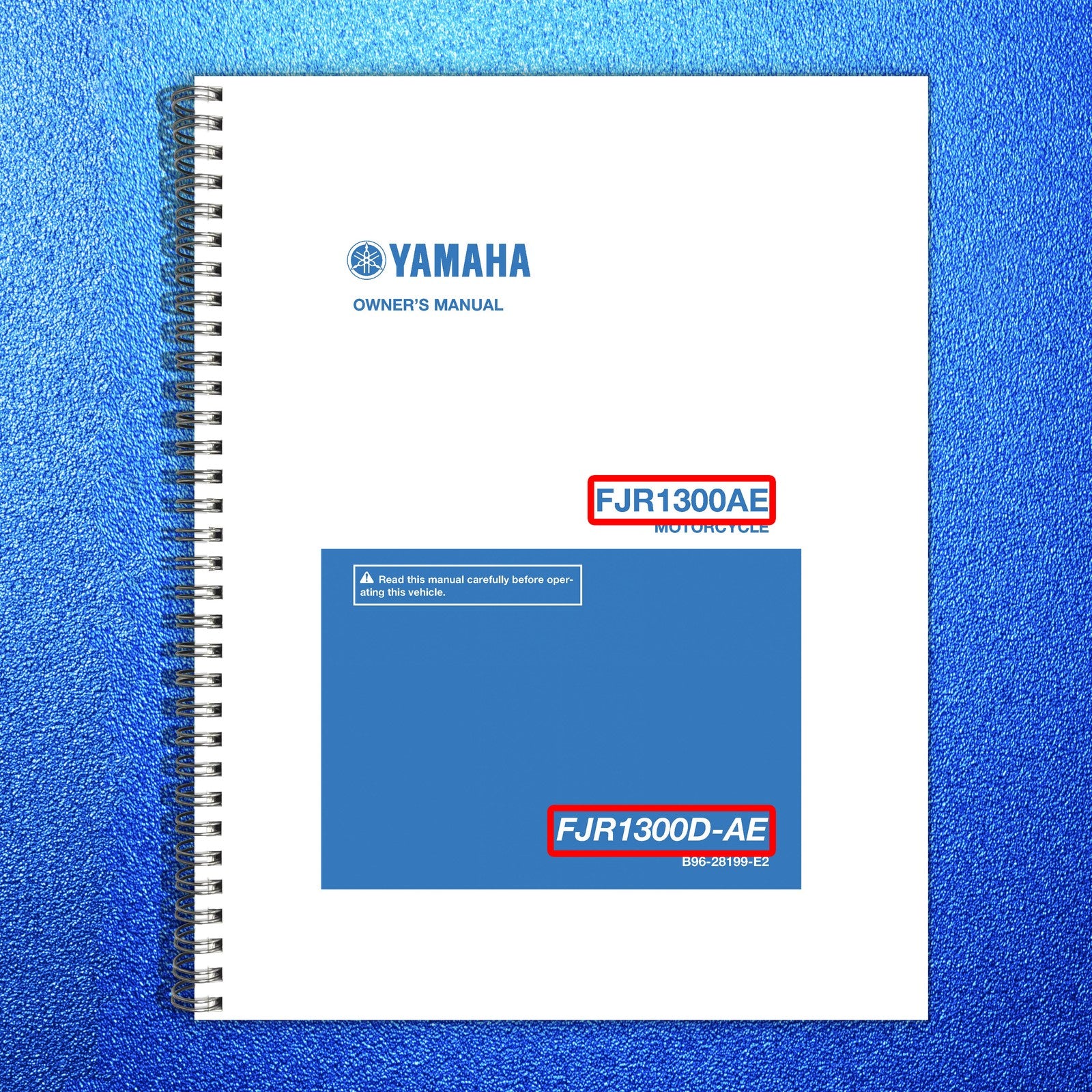 YAMAHA FJR1300D-AE FJR1300AE Motorcycle Owners Manual 2020 - WIRE BOUND - COVERS