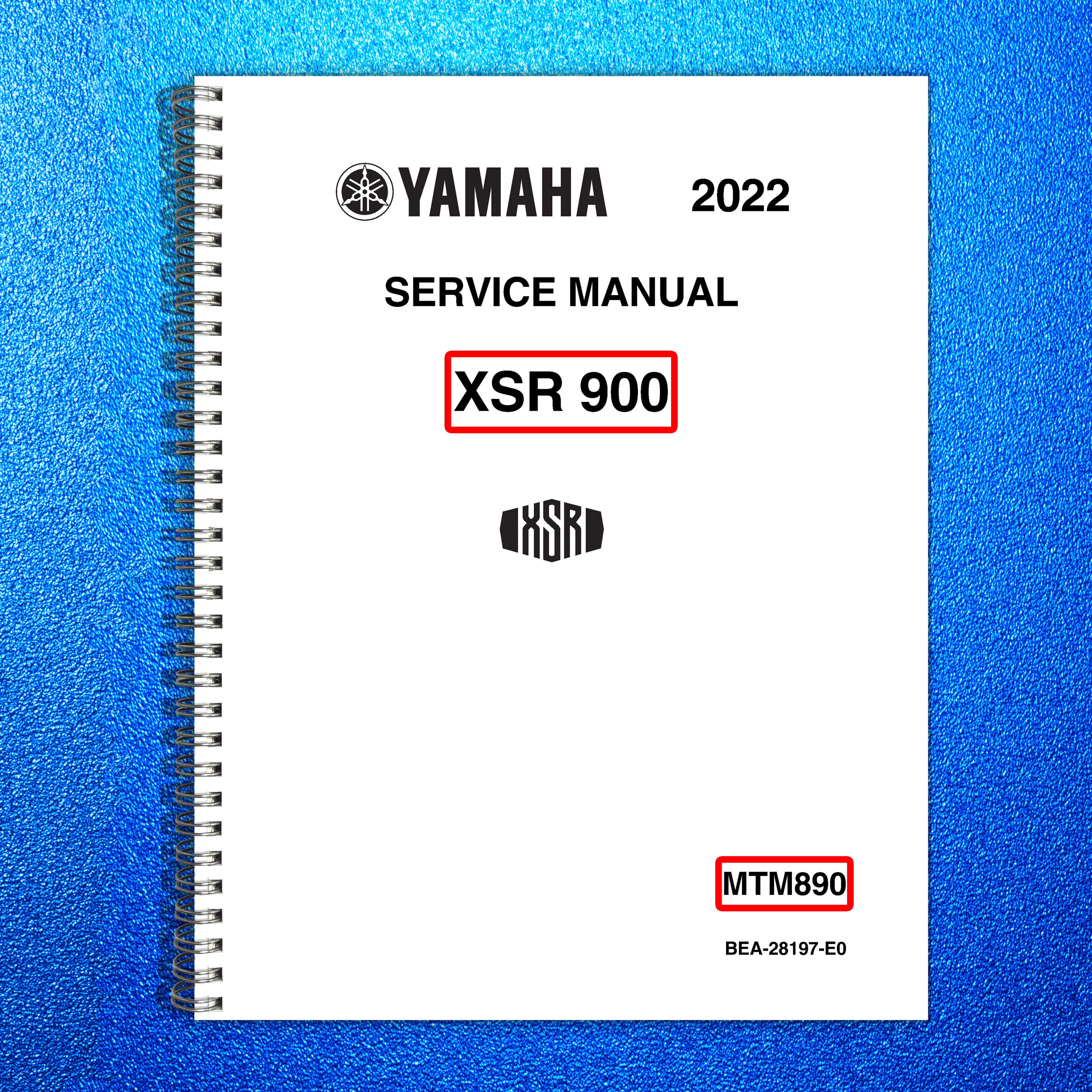 YAMAHA XSR900 MTM890 Motorcycle Service Manual 2022 - BOUND - COVERS - FOLDOUTS