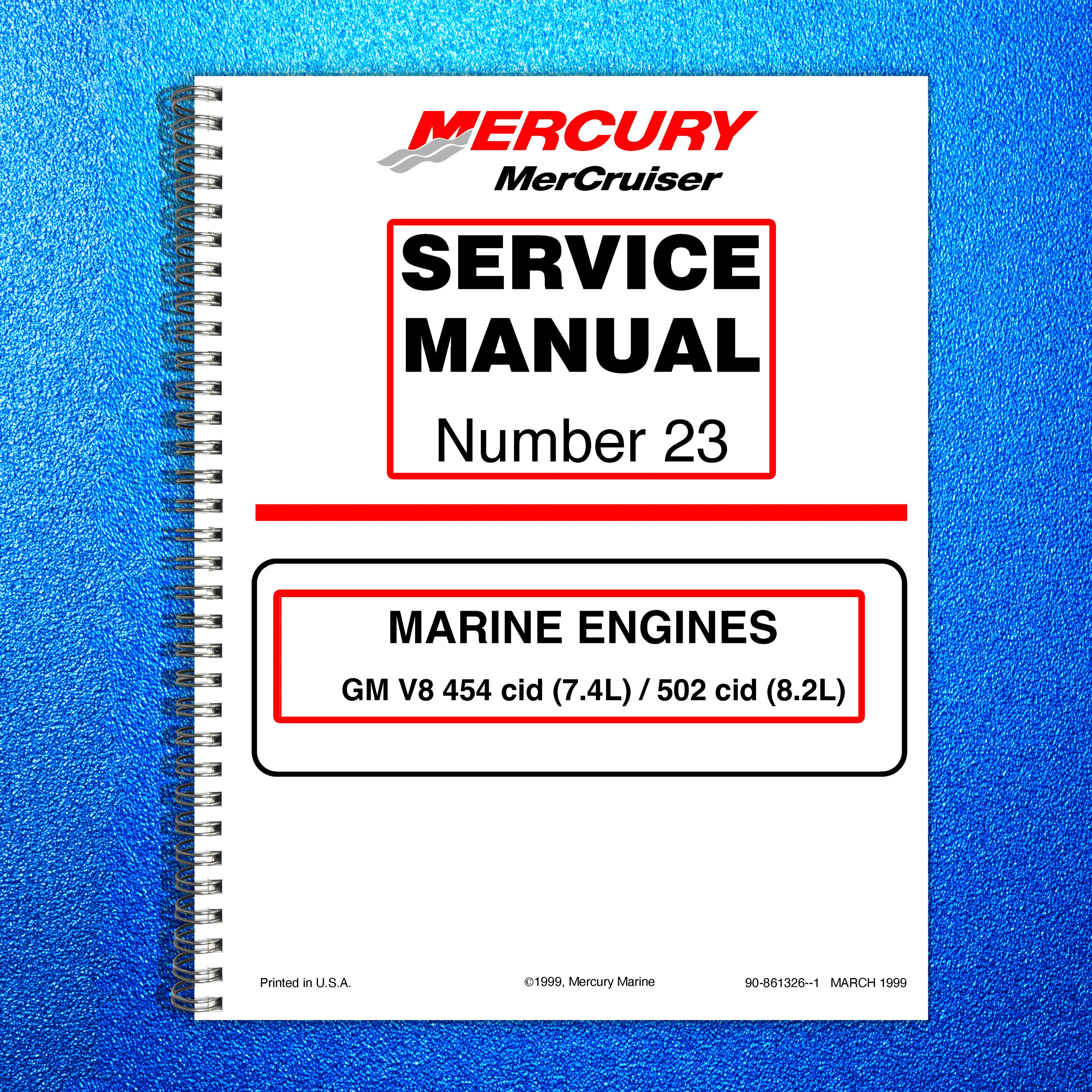 MERCURY MerCruiser Service Manual No. 23 Marine Engines - WIRE BOUND - COVERS