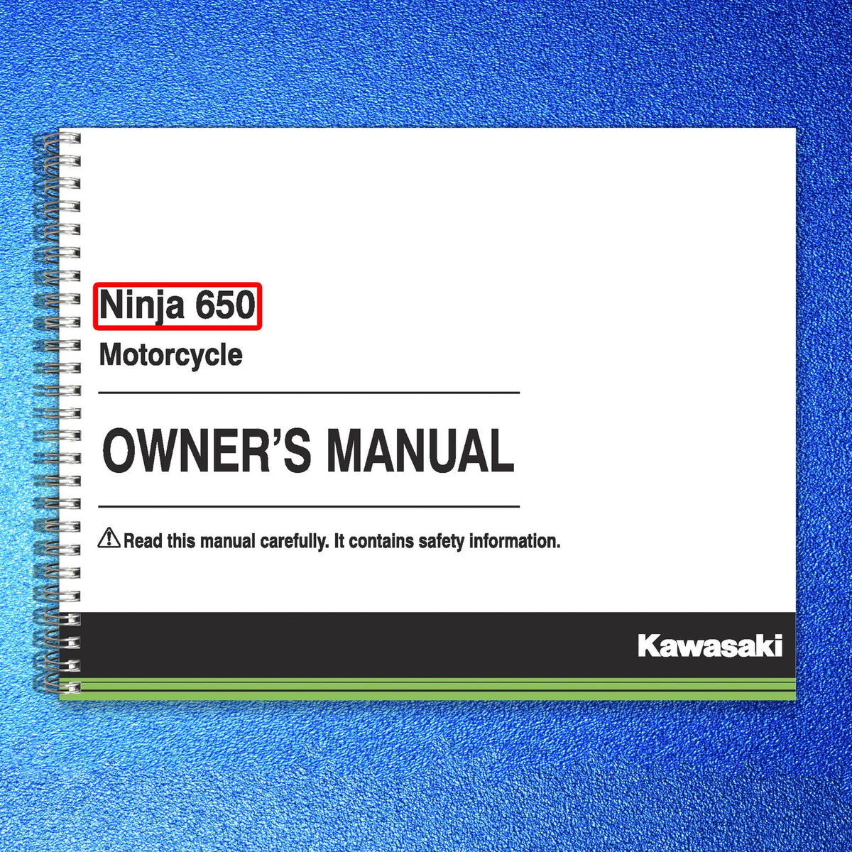 KAWASAKI Ninja 650 ABS KRT Edition Owners Manual 2018 - WIRE BOUND - COVERS