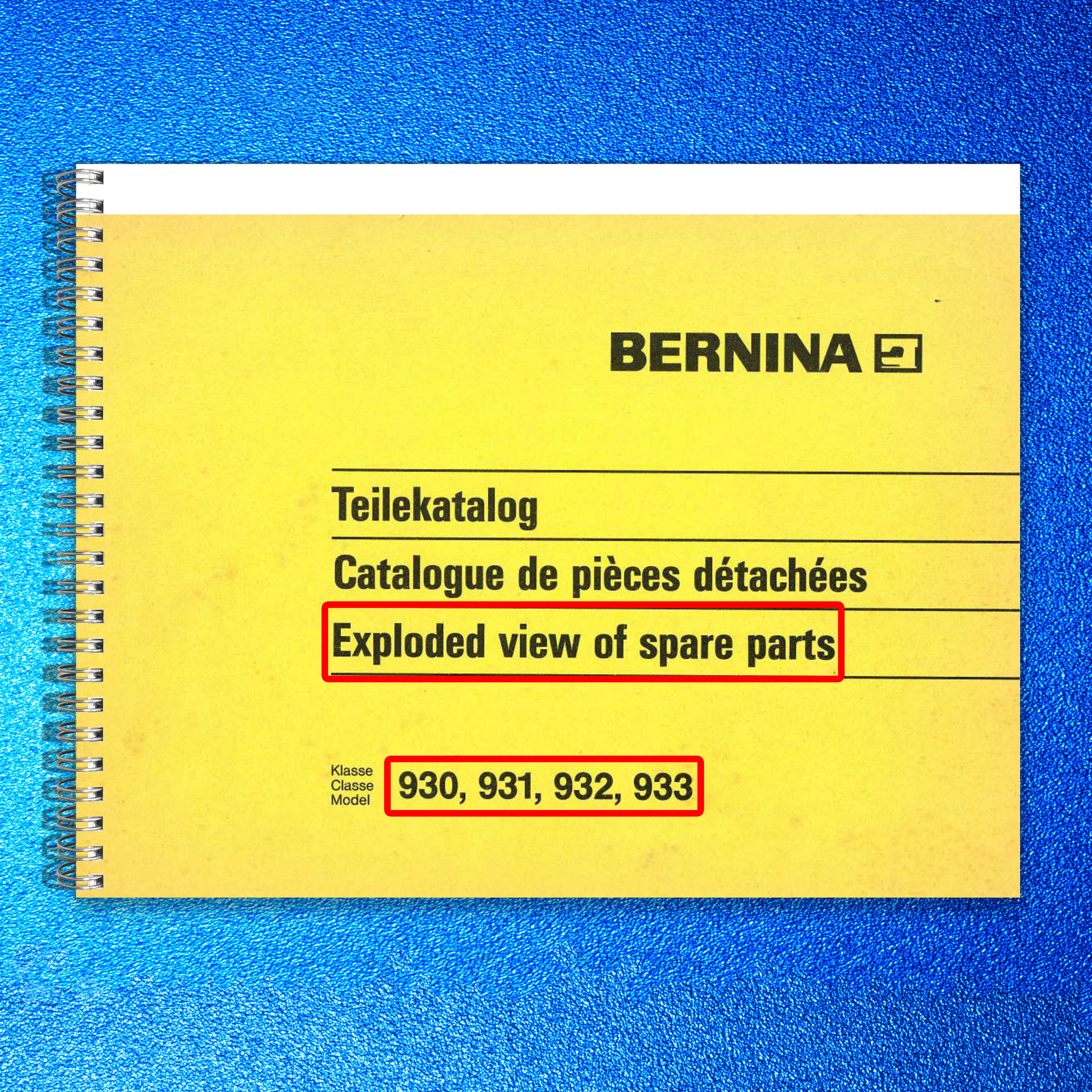 BERNINA 930 Record Sewing Machine Illustrated Parts List Manual, FOLDOUTS