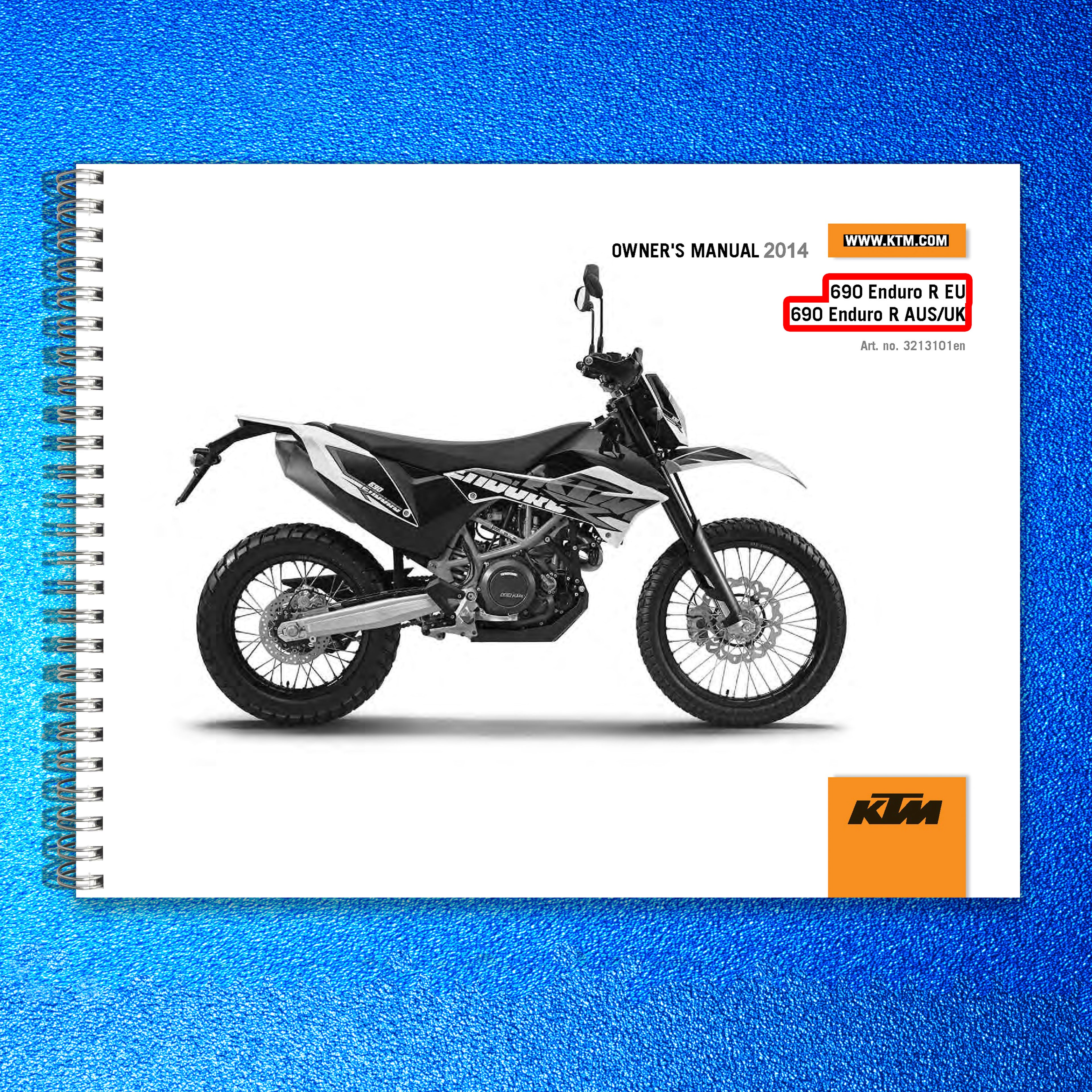 HUSQVARNA 690 Enduro R EU Owners Manual 2014 - STEEL WIRE BOUND - TOUGH COVERS