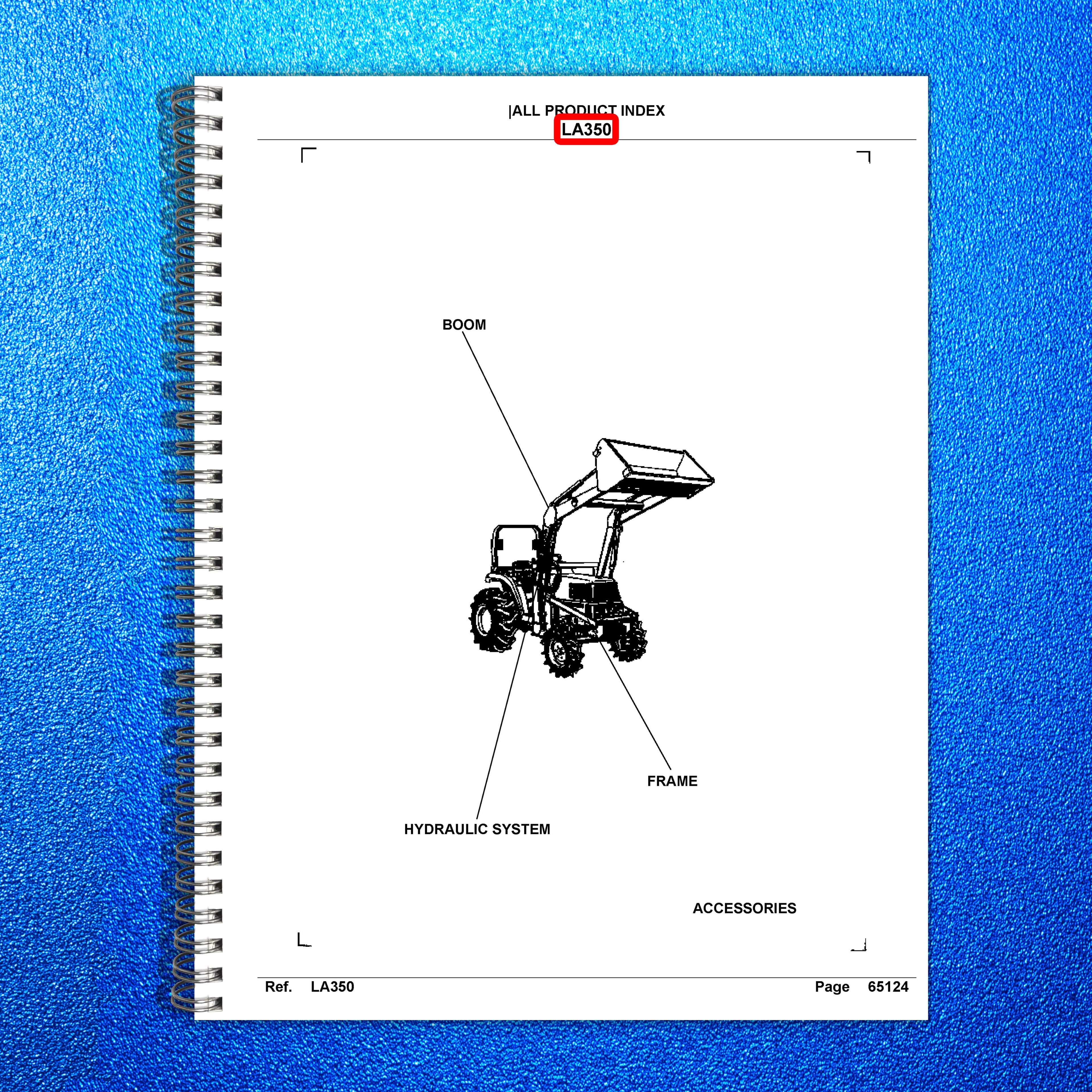 KUBOTA LA350 Loader Illustrated Parts List Manual - WIRE BOUND - TOUGH COVERS