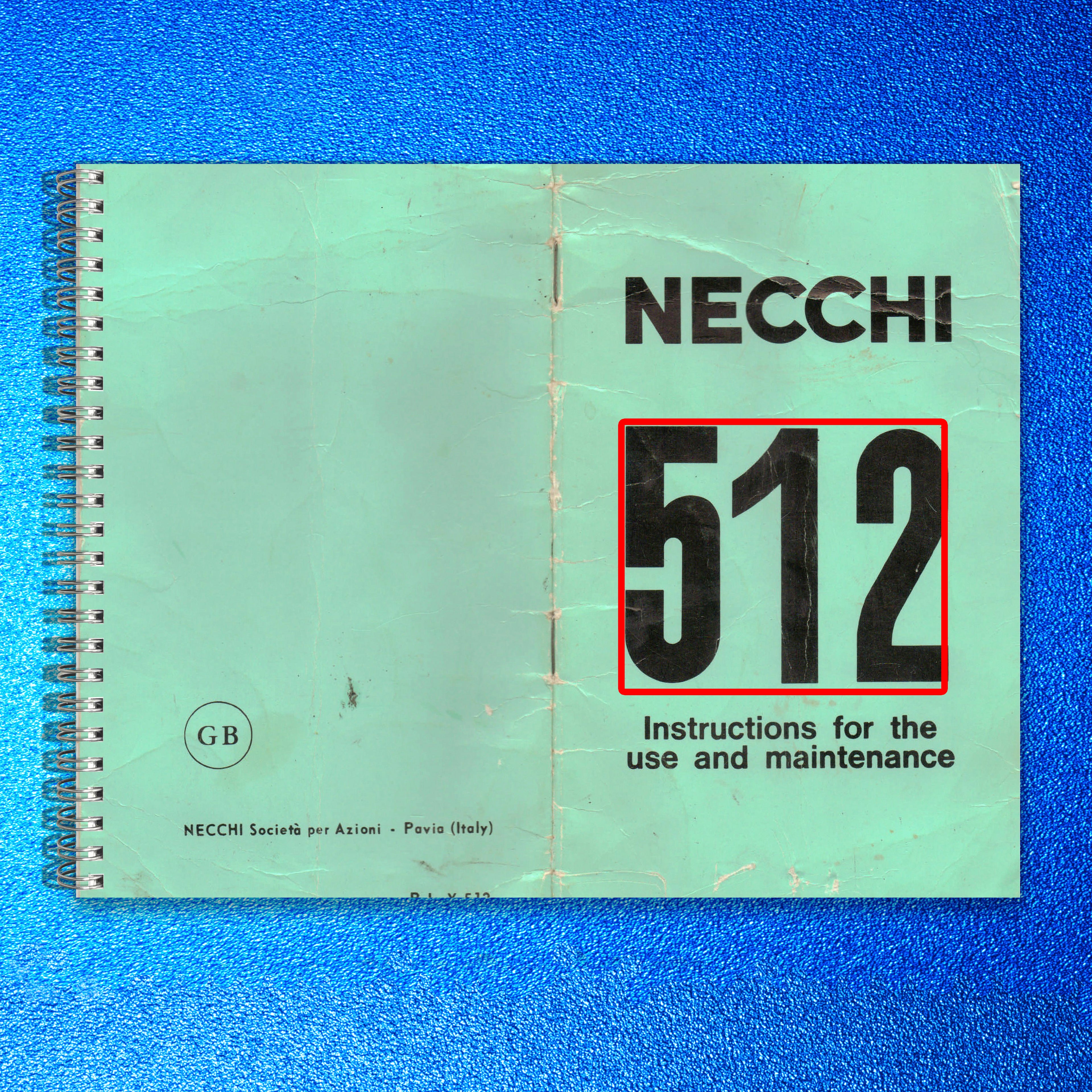 NECCHI 512 Sewing Machine Instruction Manual - STEEL WIRE BOUND - TOUGH COVERS