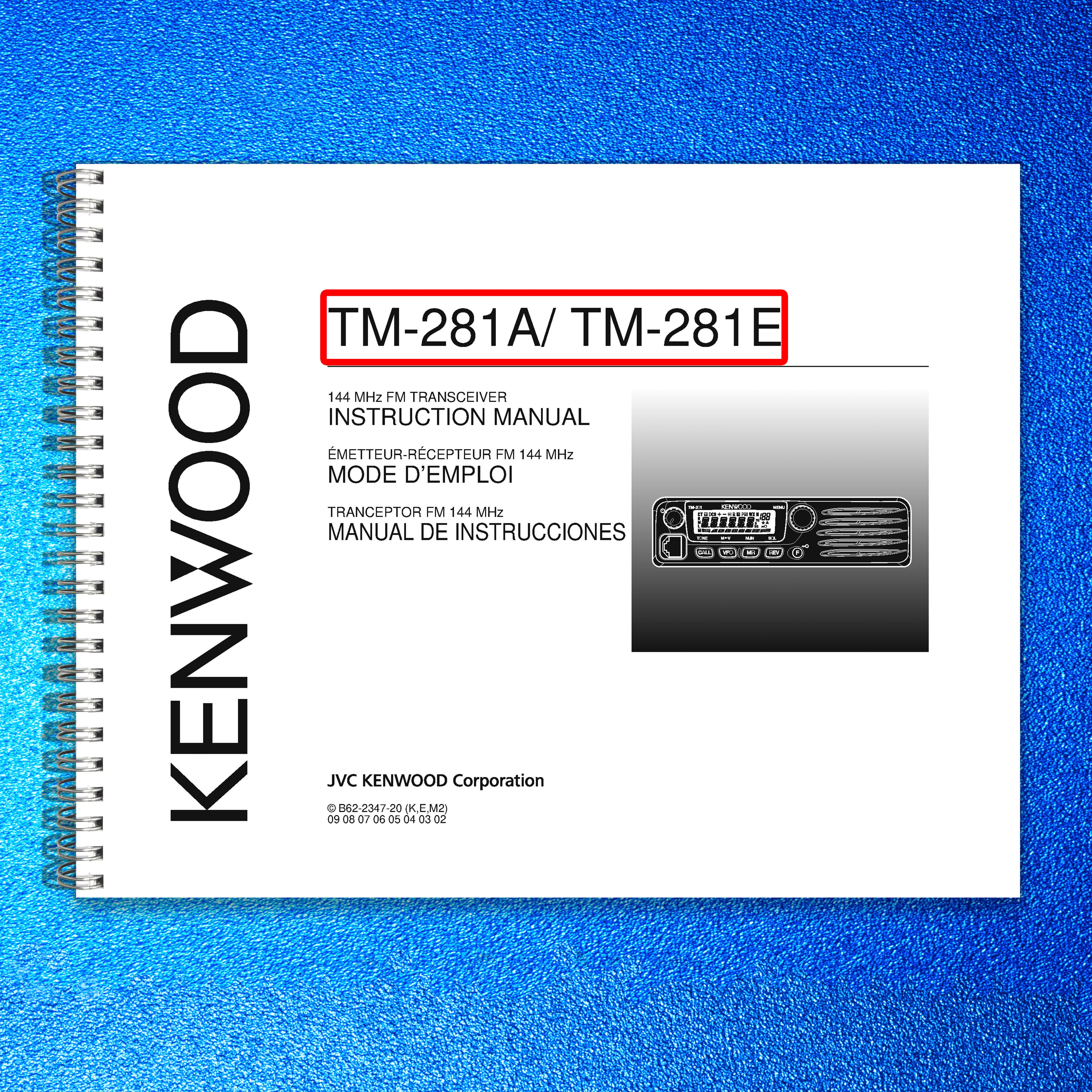 KENWOOD TM-281A TM-281E 144 MHz FM Transceiver Instruction Manual - WIRE BOUND