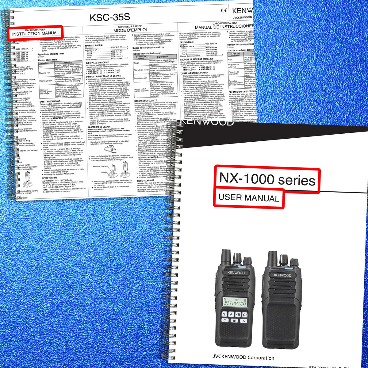 KENWOOD KSC-35S NX-1000 Operators Manual BUNDLE - WIRE BOUND - TOUGH COVERS