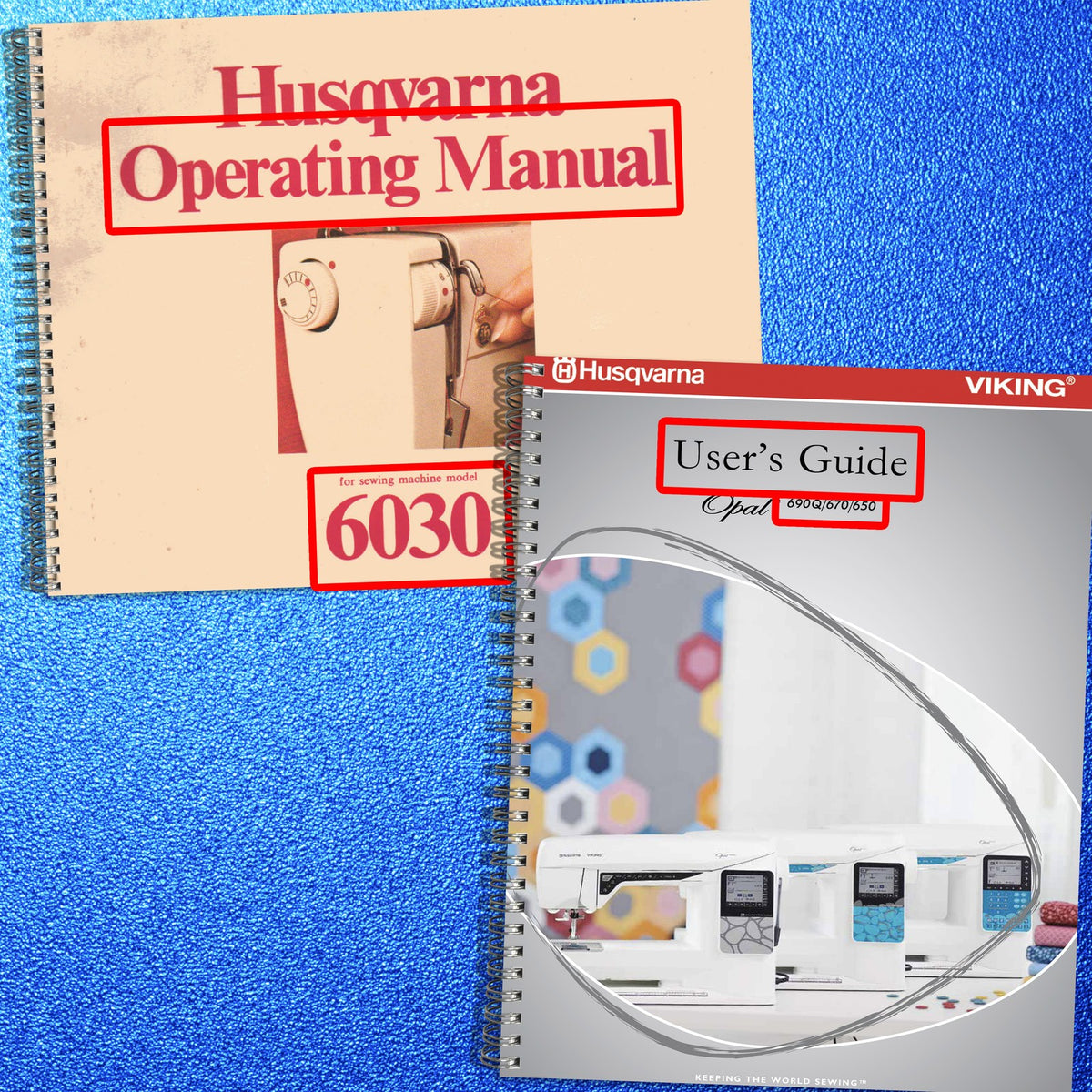 HUSQVARNA 6030 VIKING OPAL 690Q SEWING MACHINE OPERATORS MANUAL BUNDLE