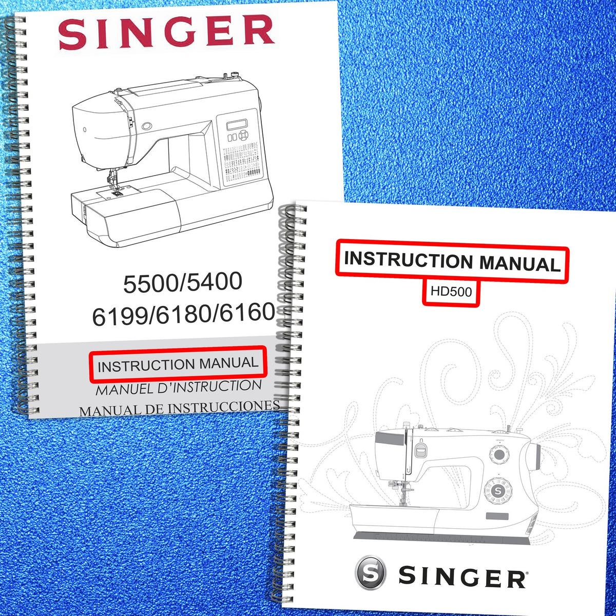 SINGER 5400 5500 6199 6180 6160 HD500 Operators Manual BUNDLE - WIRE BOUND