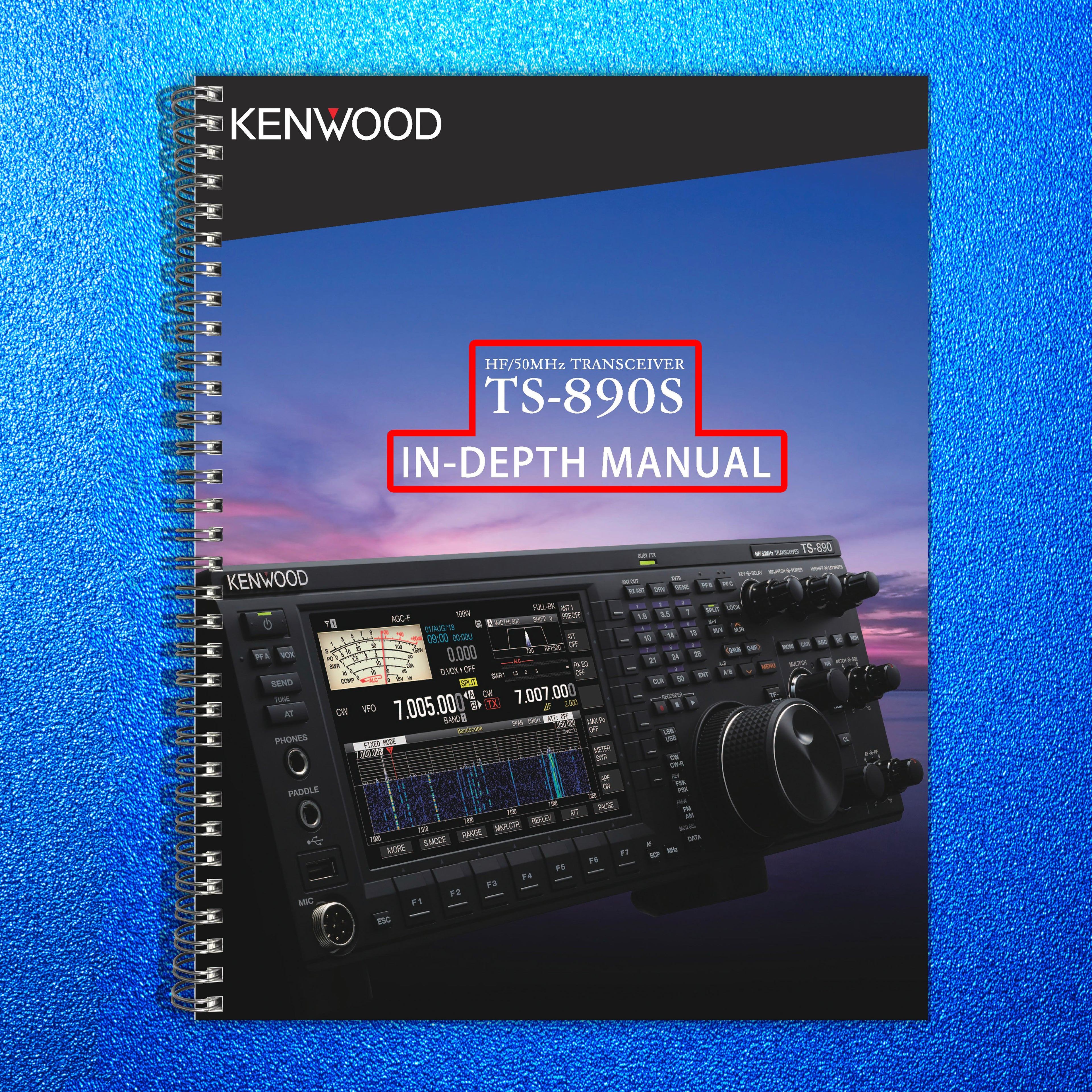 KENWOOD TS-890S IN-DEPTH MANUAL - STEEL WIRE BOUND - PROTECTIVE COVERS