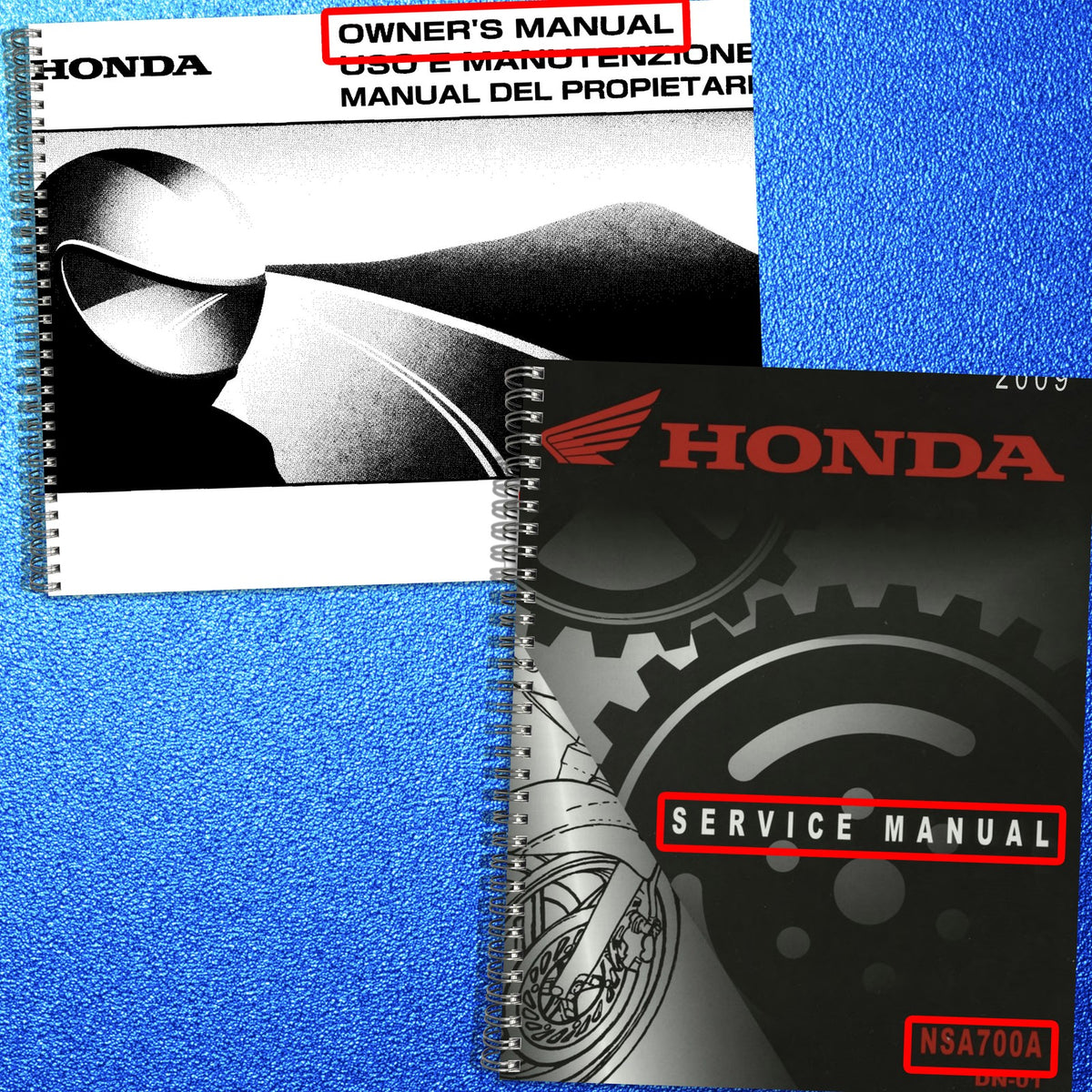 HONDA NSA700A DN-01 Service & Operators Manual BUNDLE - WIRE BOUND - COVERS