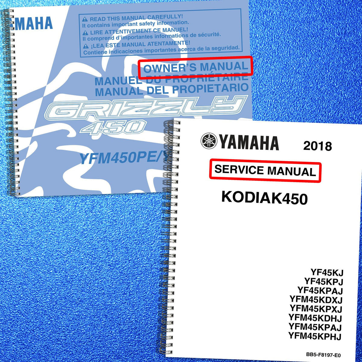 YAMAHA Grizzly 450 YFM450 Kodiak 450 YF45KJ Service & Operators Manual BUNDLE