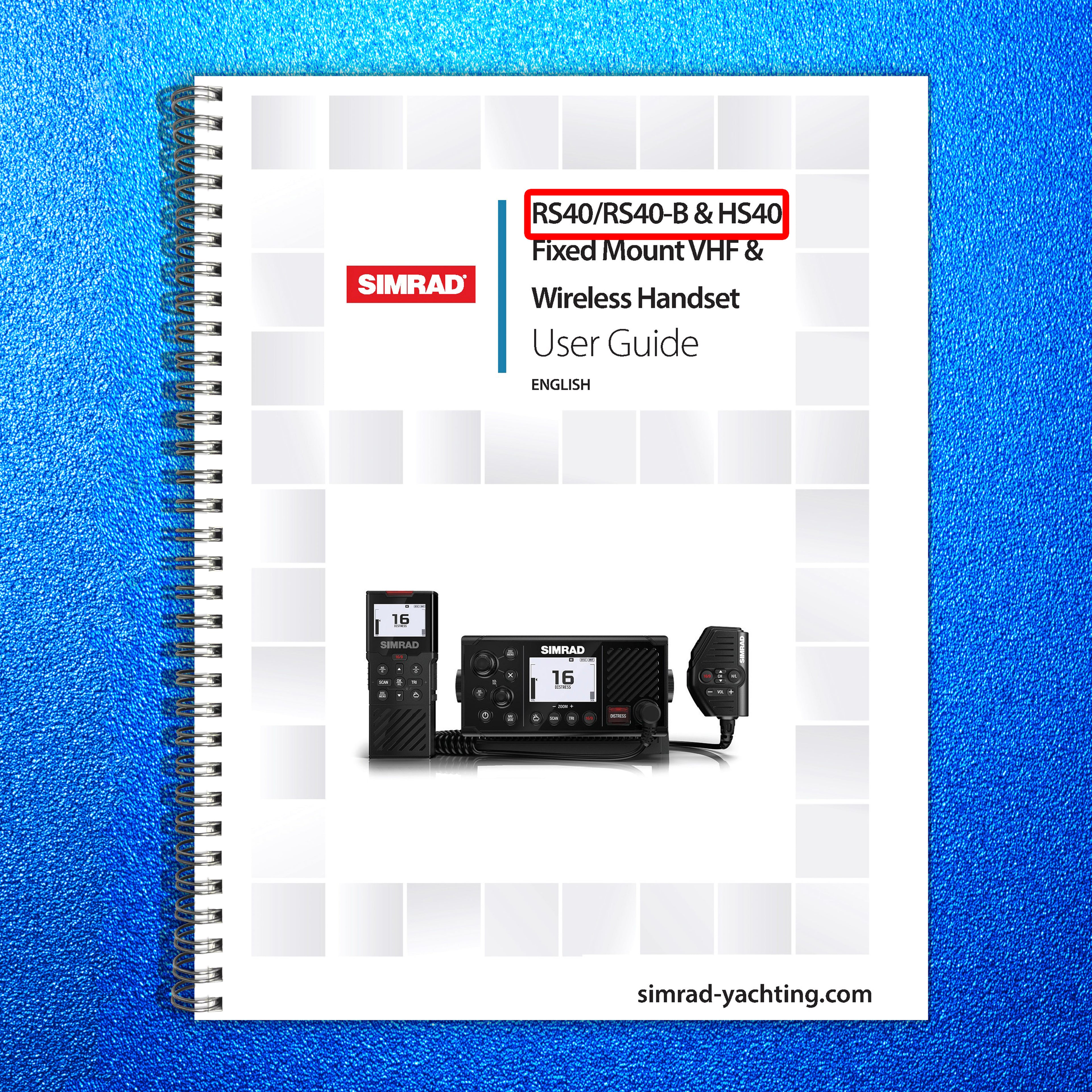 SIMRAD RS40 RS40-B VHF Radio User Manual - STEEL WIRE BOUND - PROTECTIVE COVERS