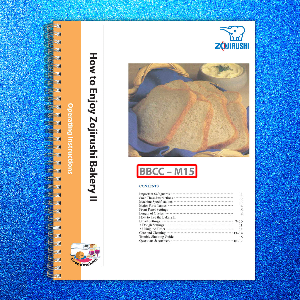 ZOJIRUSHI BBCC-M15 Operation Instructions + Recipes User Manual