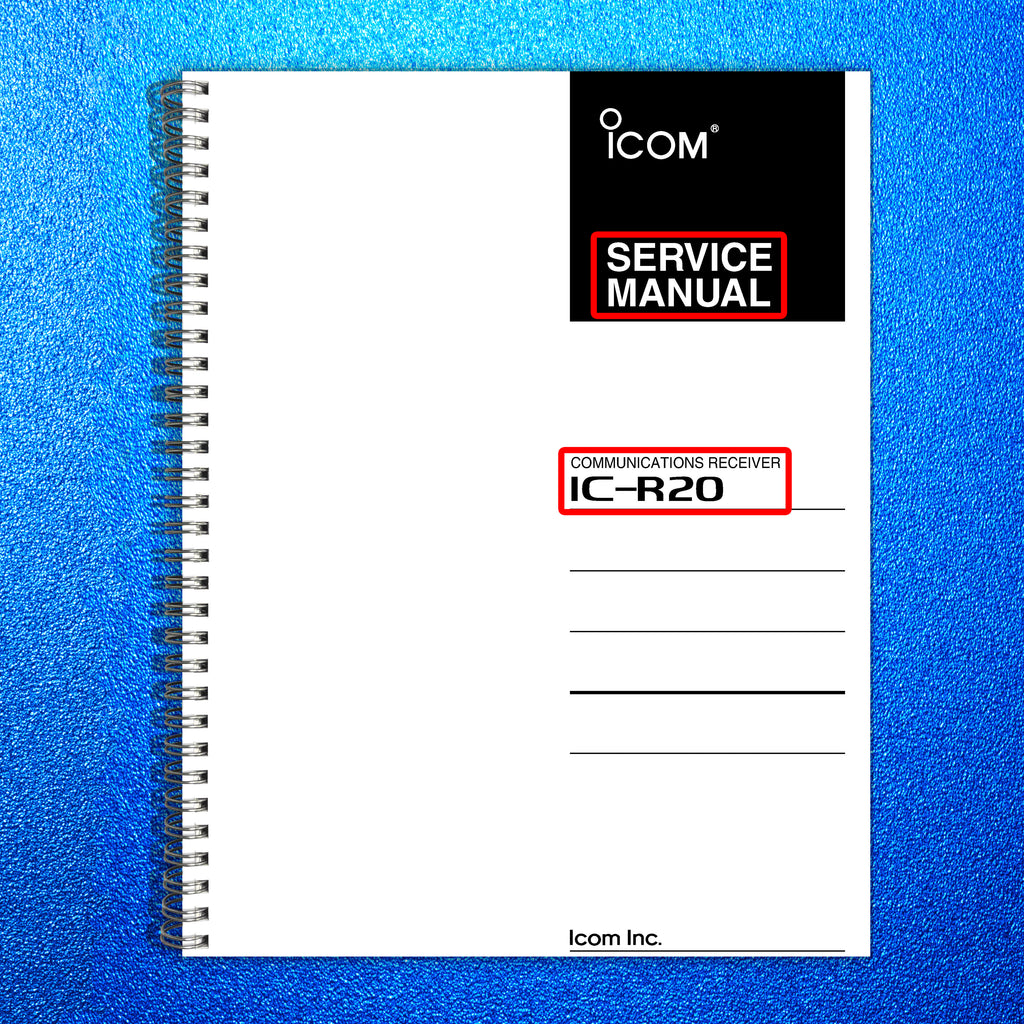 ICOM IC-R20 Communications Receiver SERVICE Manual - WIRE BOUND - TOUGH COVERS