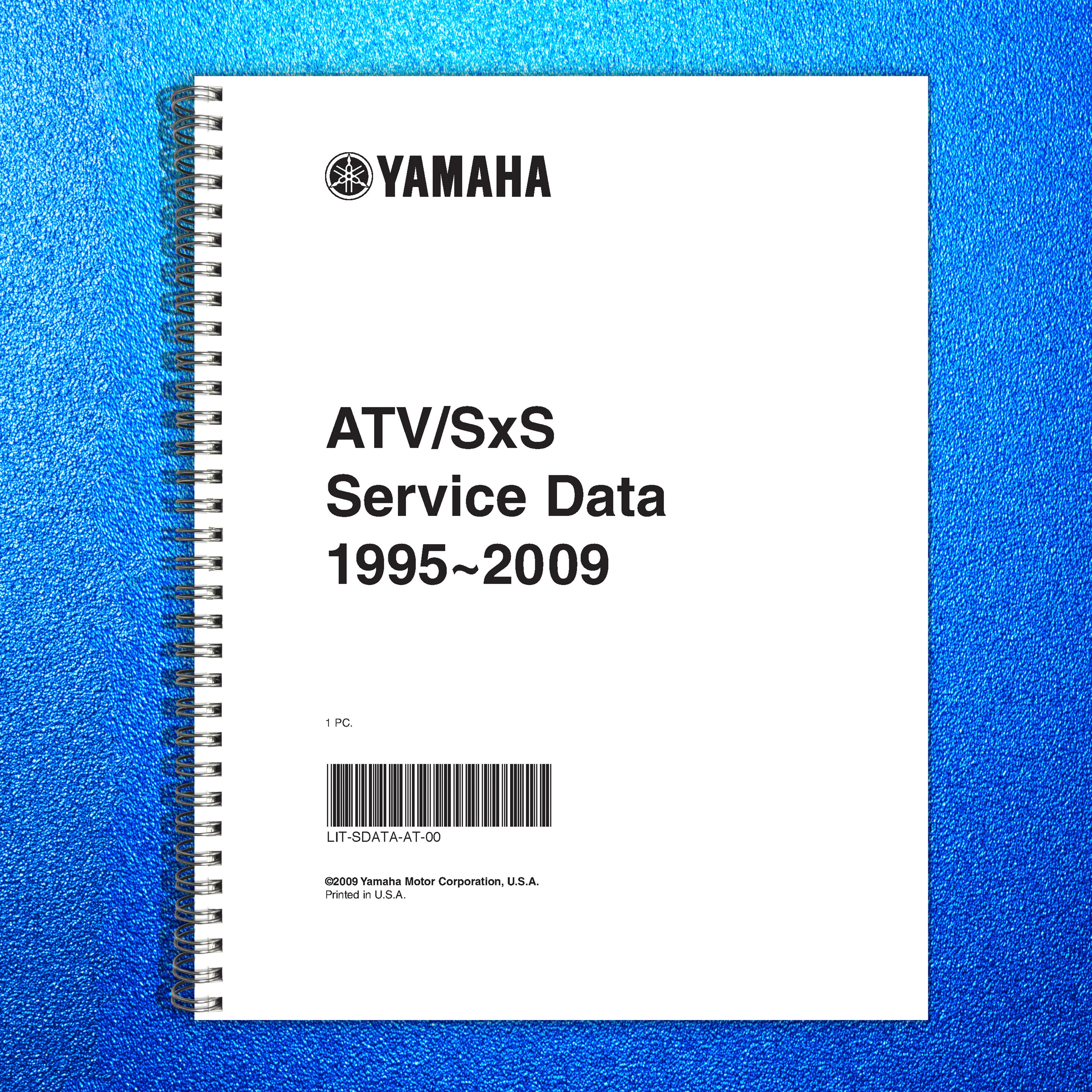 YAMAHA ATV SxS Service Data Manual 1995-2009 - STEEL WIRE BOUND - TOUGH COVERS