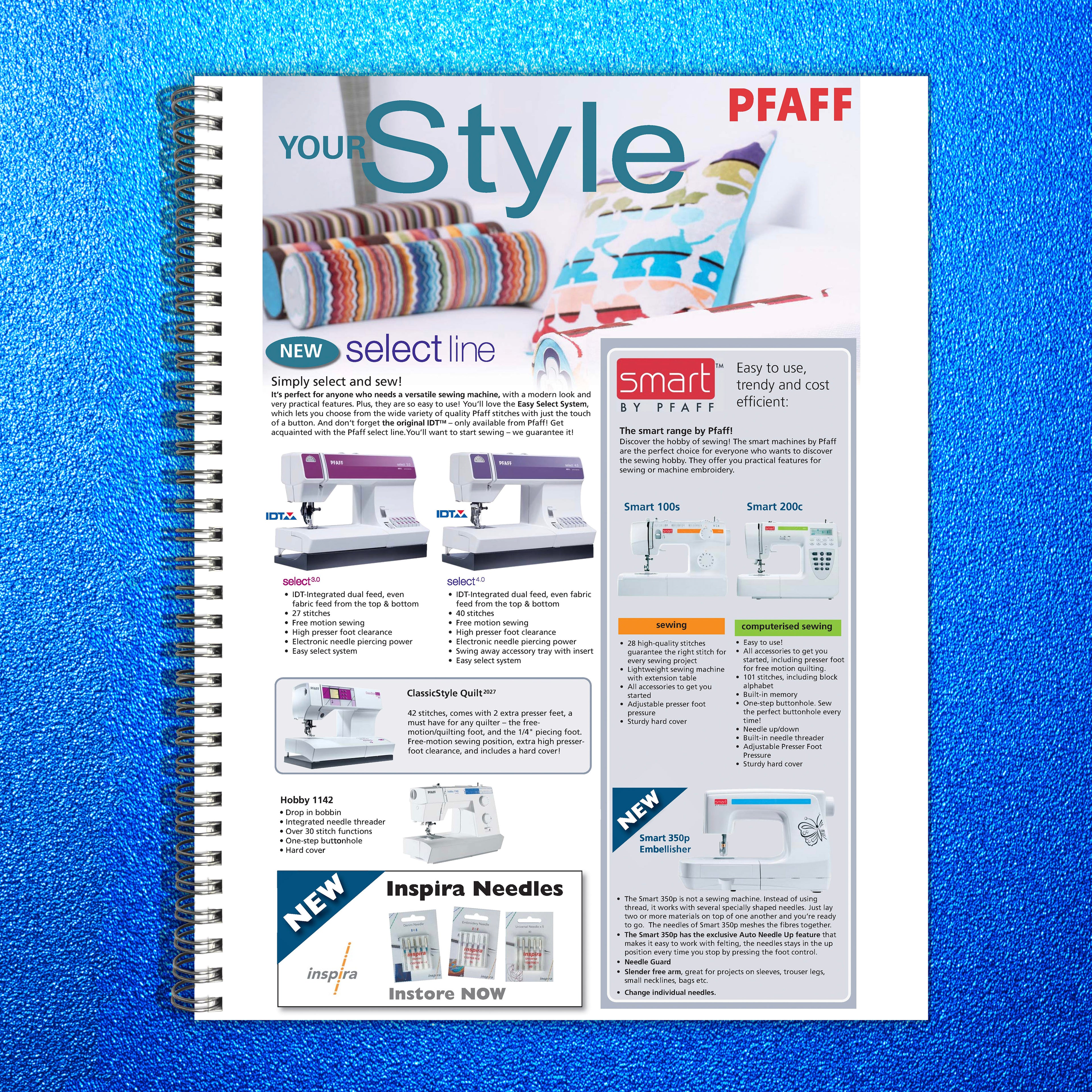 PFAFF Select 2027 Style Quilt Sewing Machine Manual - WIRE BOUND - TOUGH COVERS