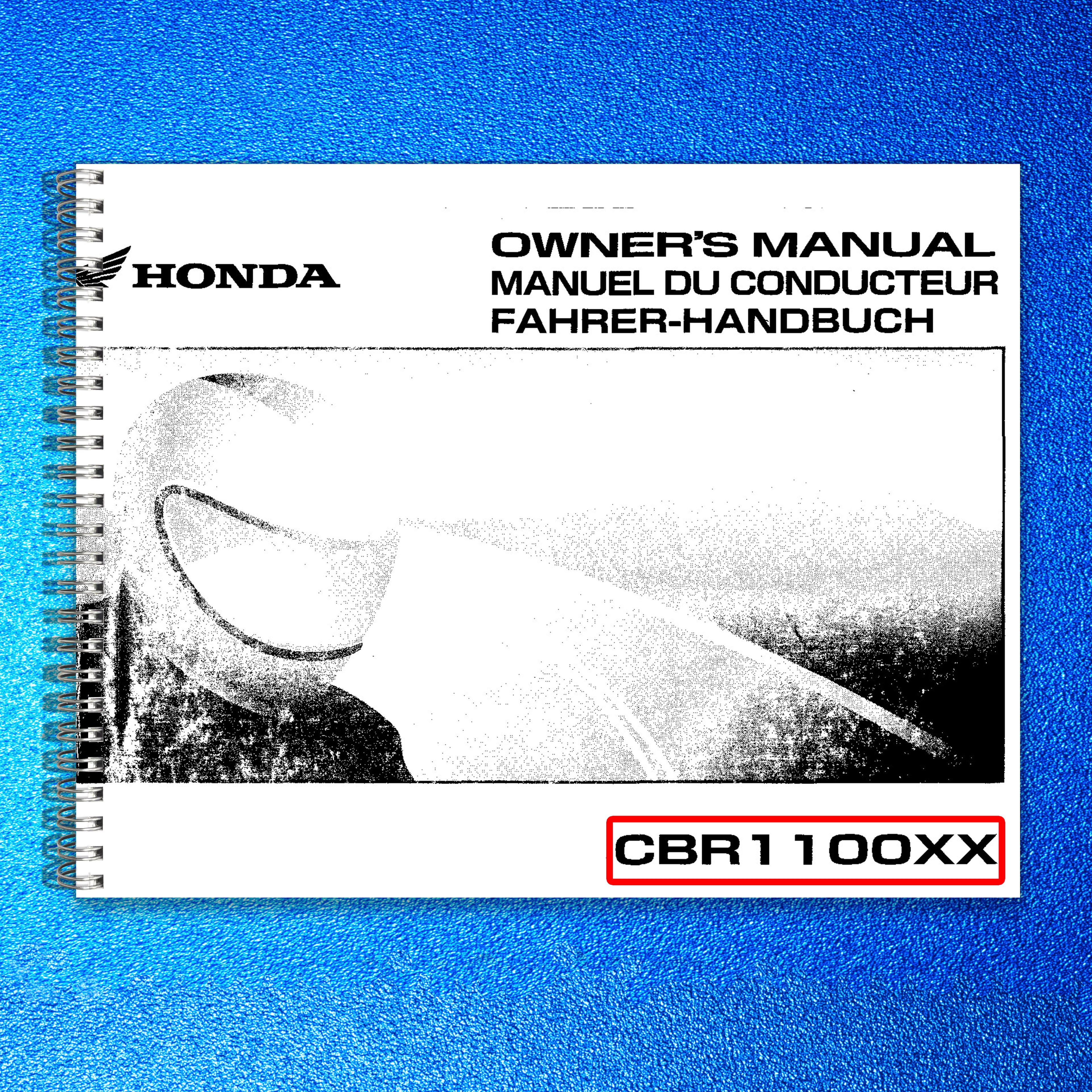 HONDA CBR1100XX Motorcycle Owners Manual 2002 - BOUND - COVERS - XL FOLDOUTS