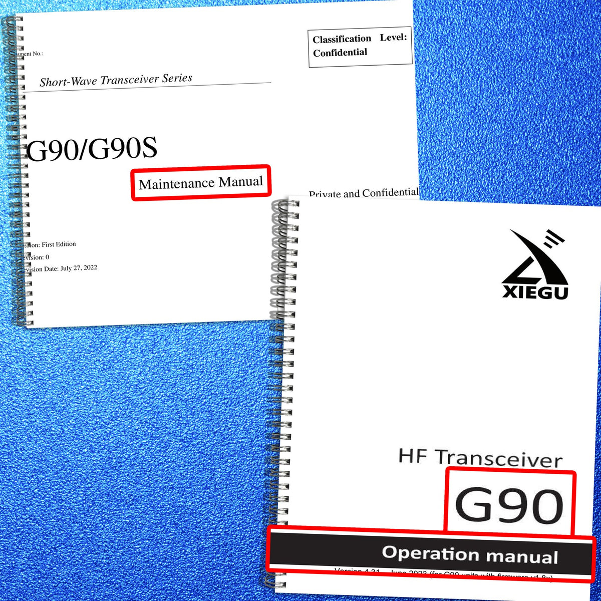 XIEGU G90 G90S Service & Operators Manual BUNDLE - WIRE BOUND - TOUGH COVERS