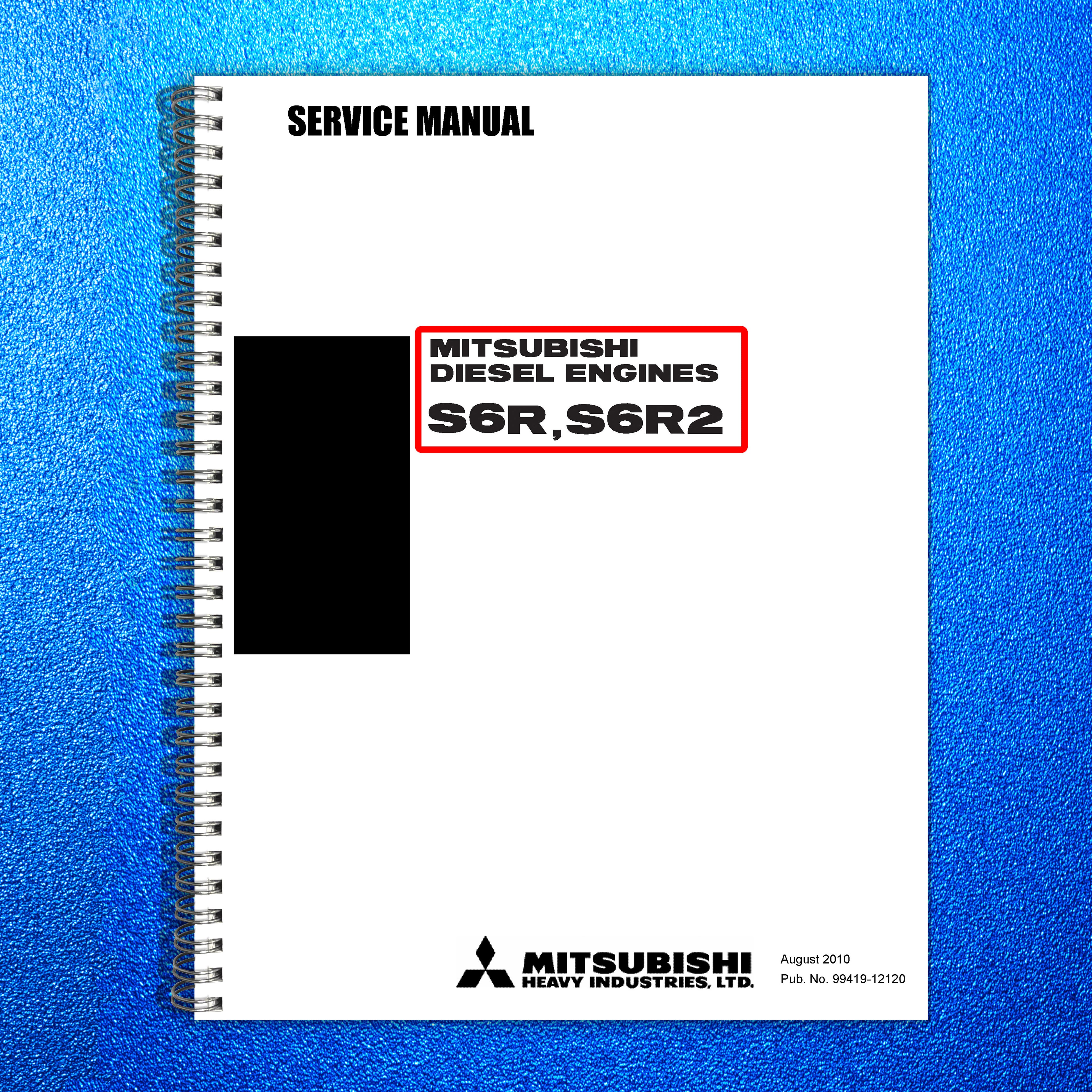 MITSUBISHI S6R S6R2 SERIES DIESEL ENGINES SERVICE MANUAL - WIRE BOUND - COVERS