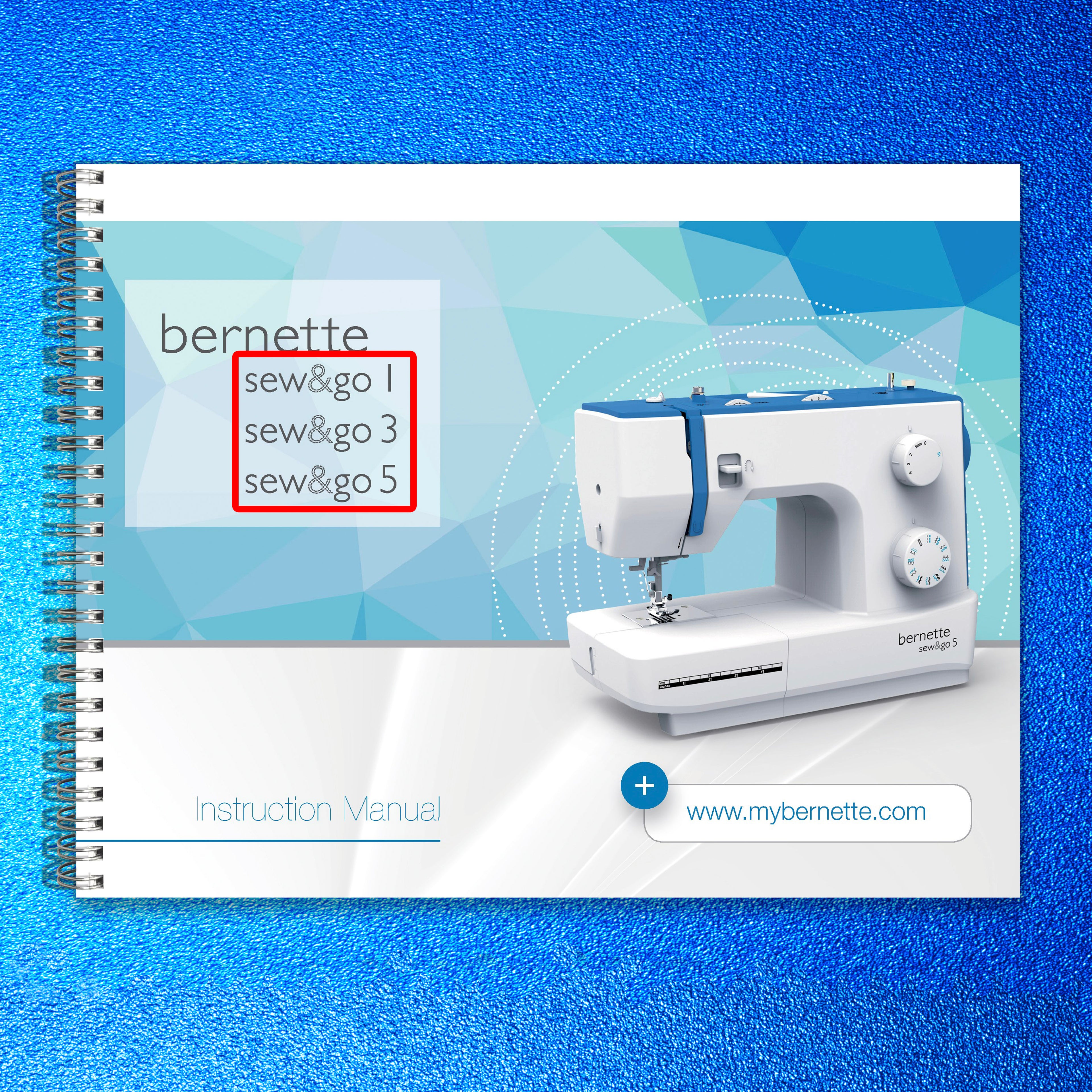 BERNINA Bernette Sew  Go 1 3 5 Instruction Manual - WIRE BOUND - TOUGH COVERS