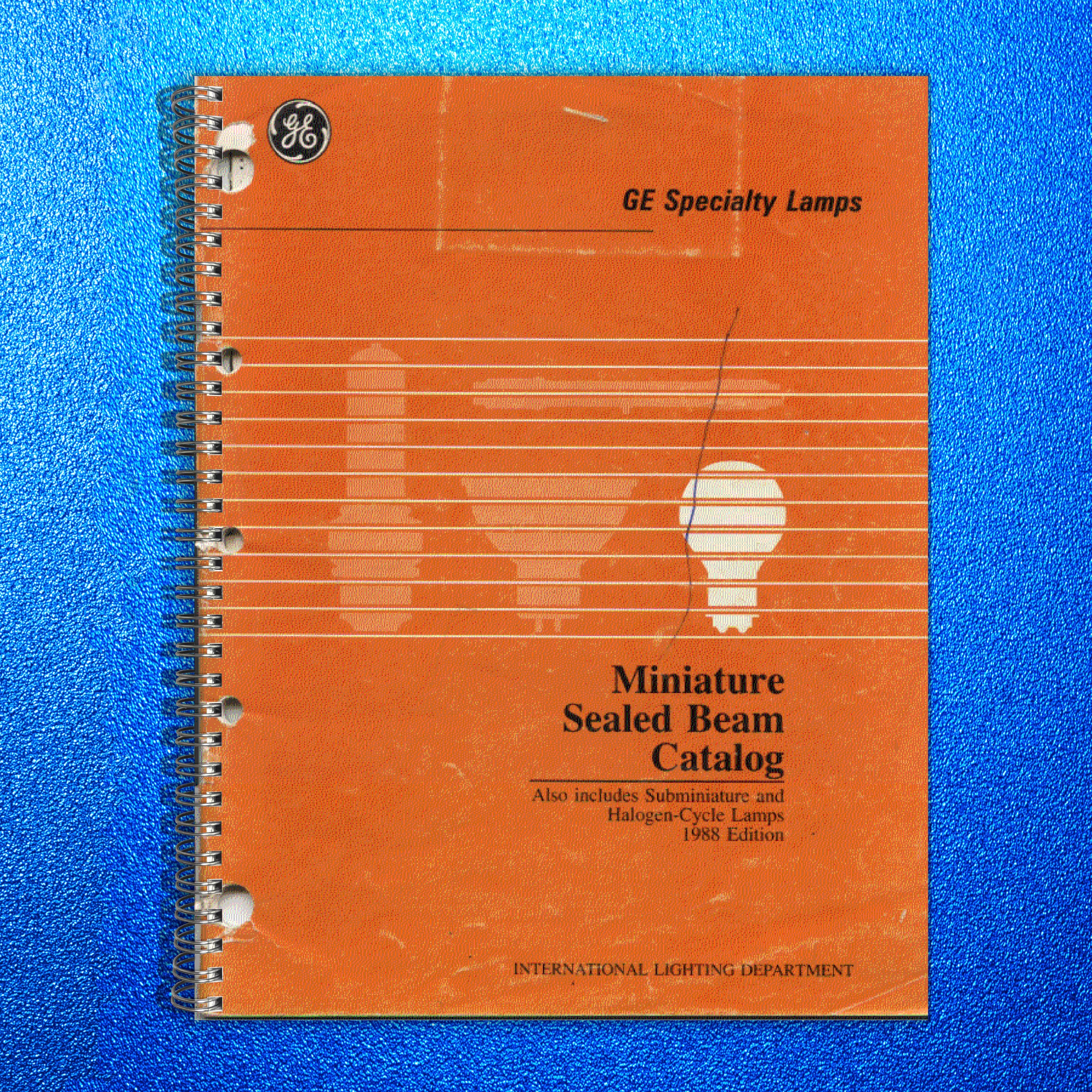 GE Miniature Sealed Beam Halogen Cycle Lamps Catalog Manual 1988 - WIRE BOUND
