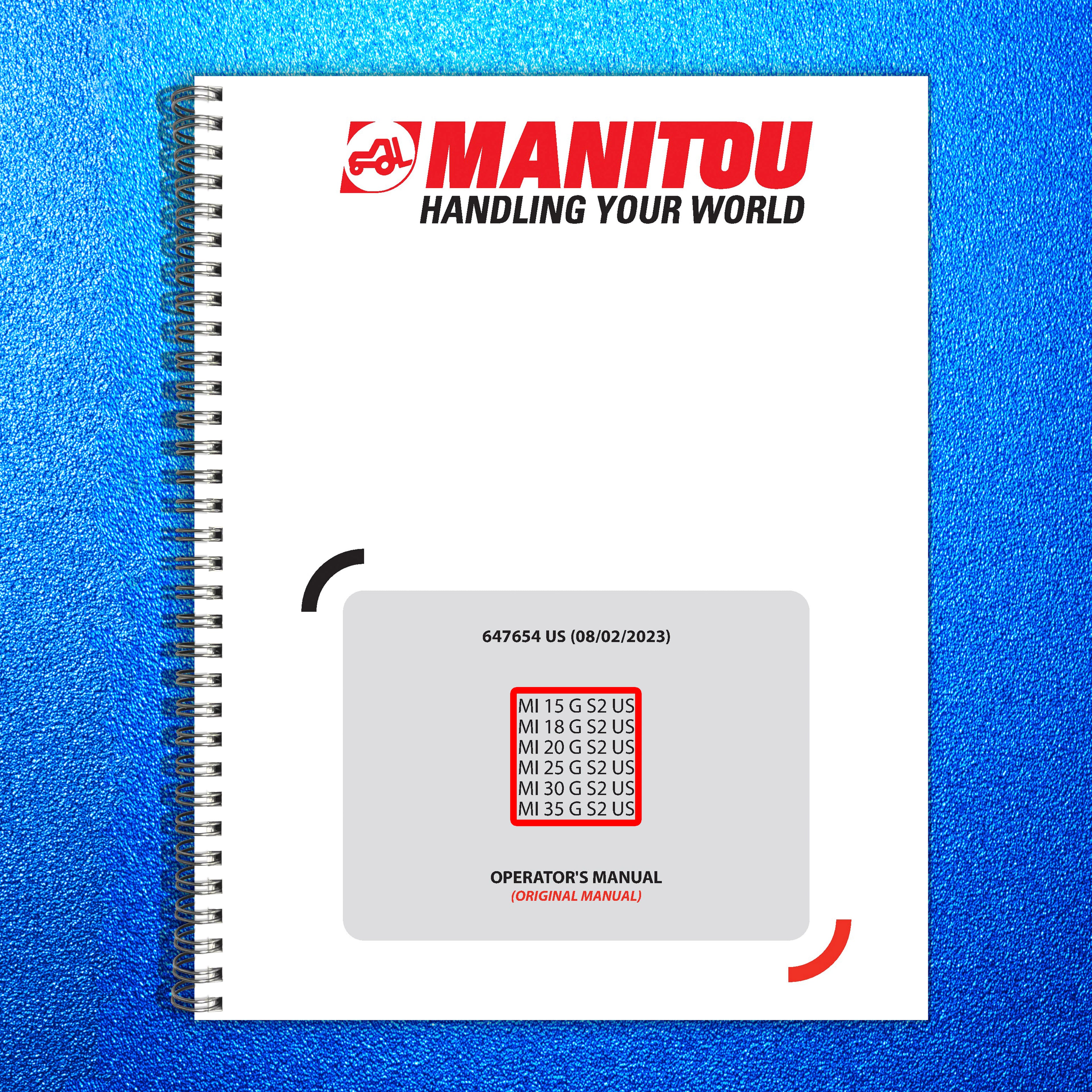 MANITOU MI 15 MI 18 MI 20 MI 25 MI 30  More Operators Manual 2023 - WIRE BOUND