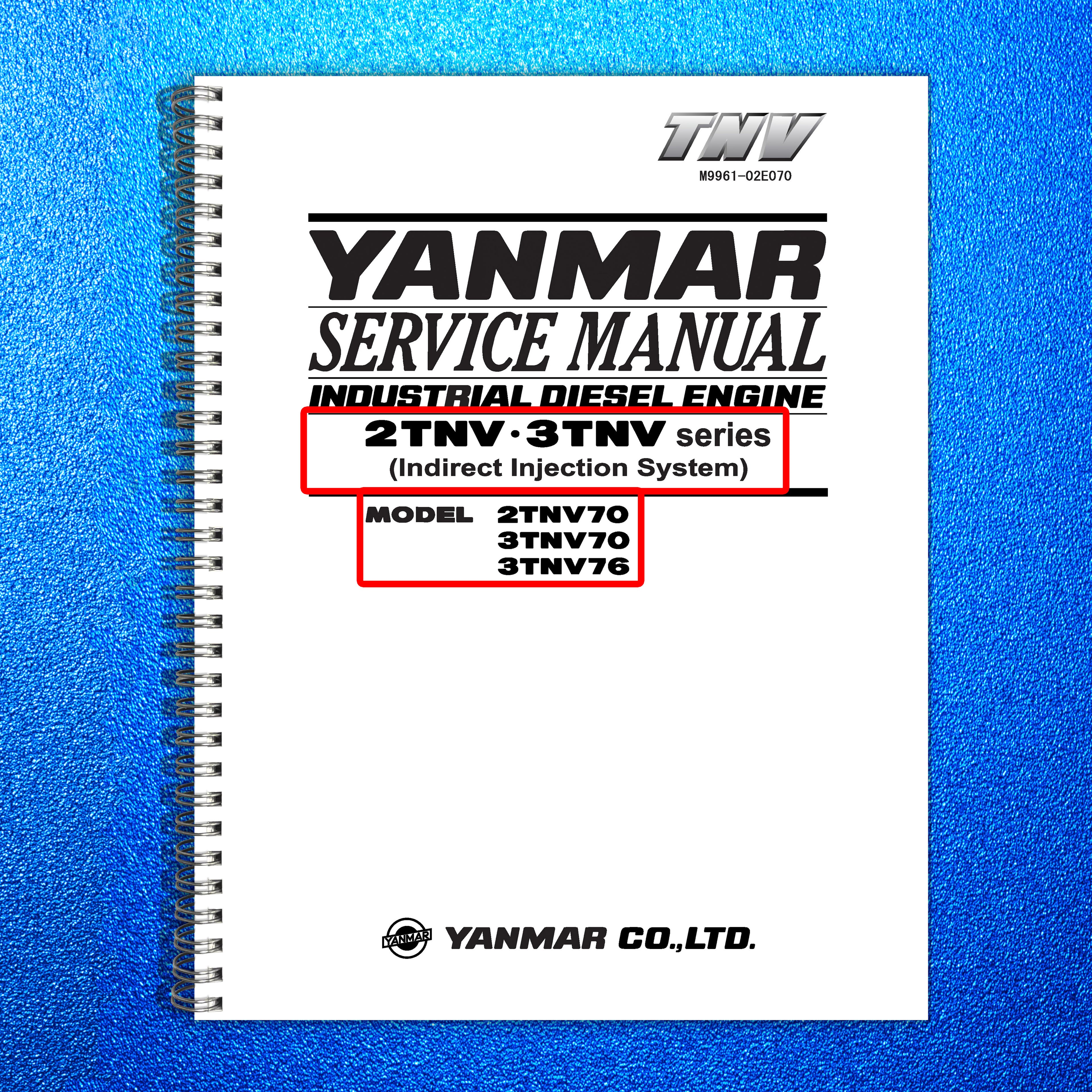 YANMAR 2TNV 3TNV Series IDI Industrial Engine Service Manual 2003, FOLDOUTS