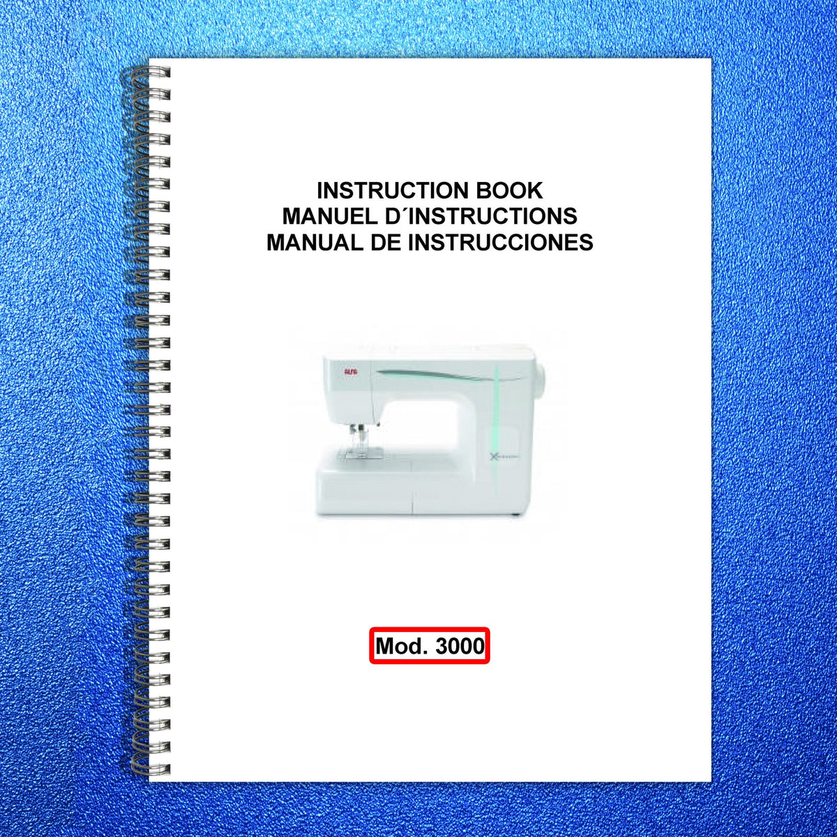 ALFA 3000 Sewing Machine Instruction Book Manual - WIRE BOUND - TOUGH COVERS