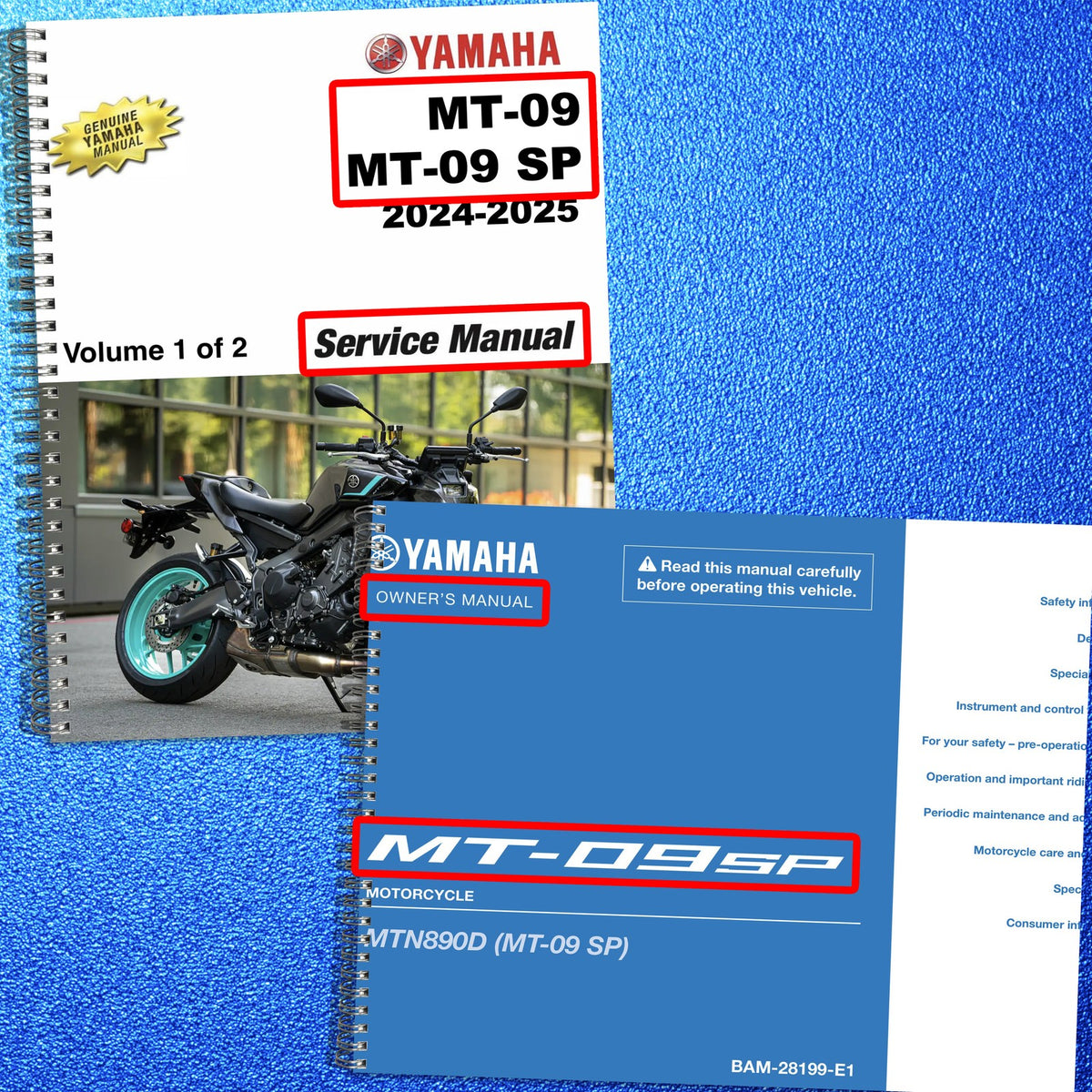 YAMAHA MT-09 MT-09 SP Service & Operators Manual BUNDLE - WIRE BOUND - COVERS