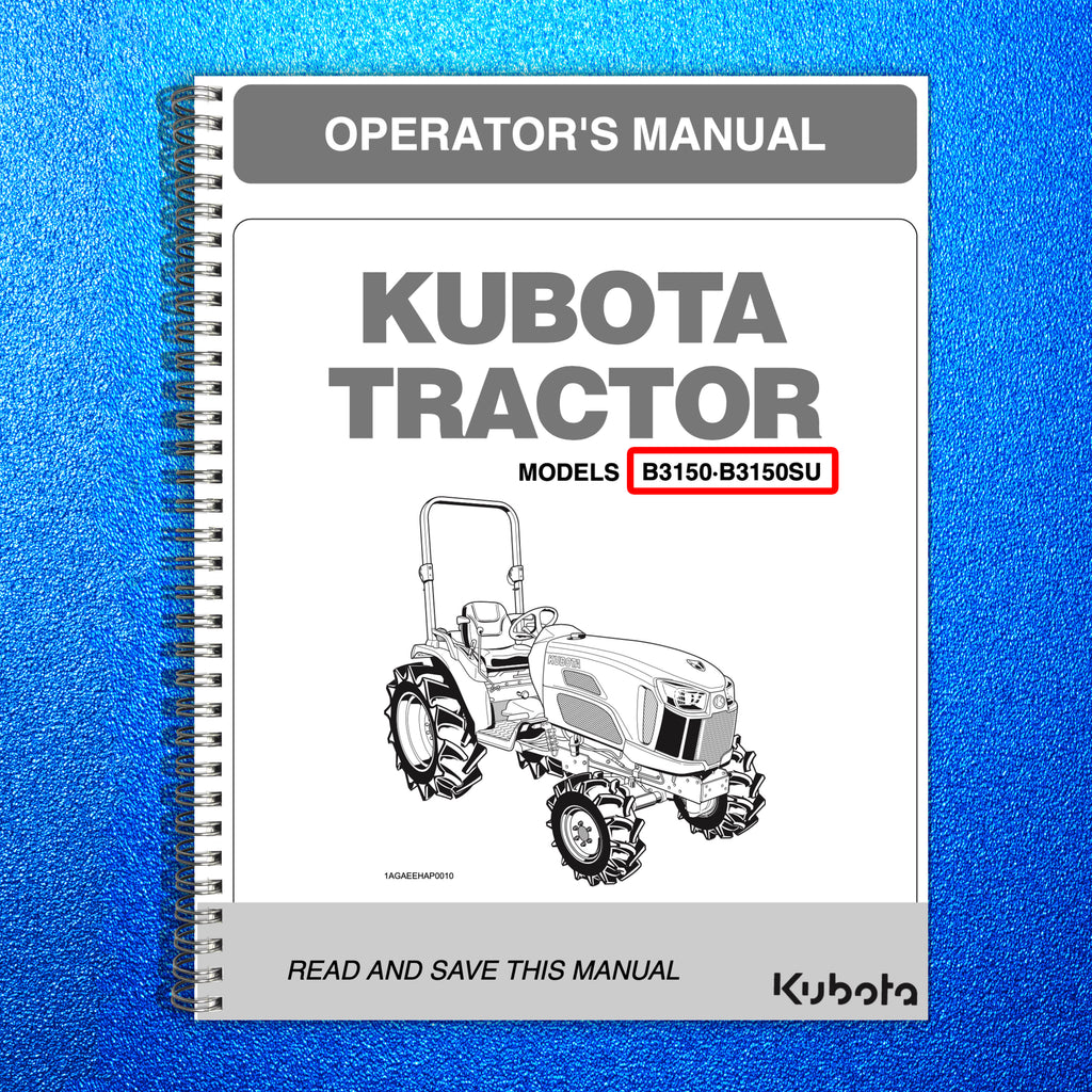 KUBOTA B3150 B3150SU TRACTOR OPERATORS MANUAL - WIRE BOUND - PROTECTIVE COVERS