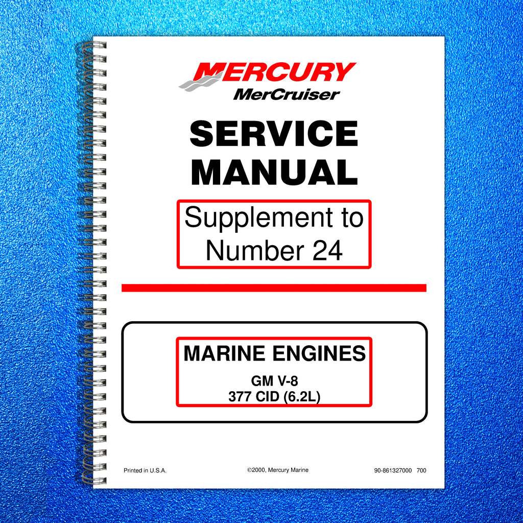 MERCURY MERCRUISER SUPPLEMENT TO NO. 24 SERVICE MANUAL, WIRE BOUND, TOUGH COVERS