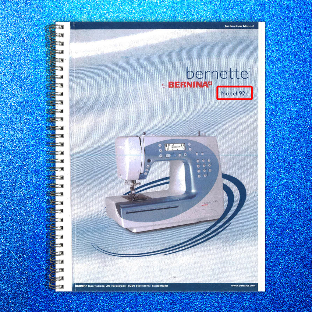 BERNINA Bernette 92c Embroidery Instruction Manual - WIRE BOUND - TOUGH COVERS