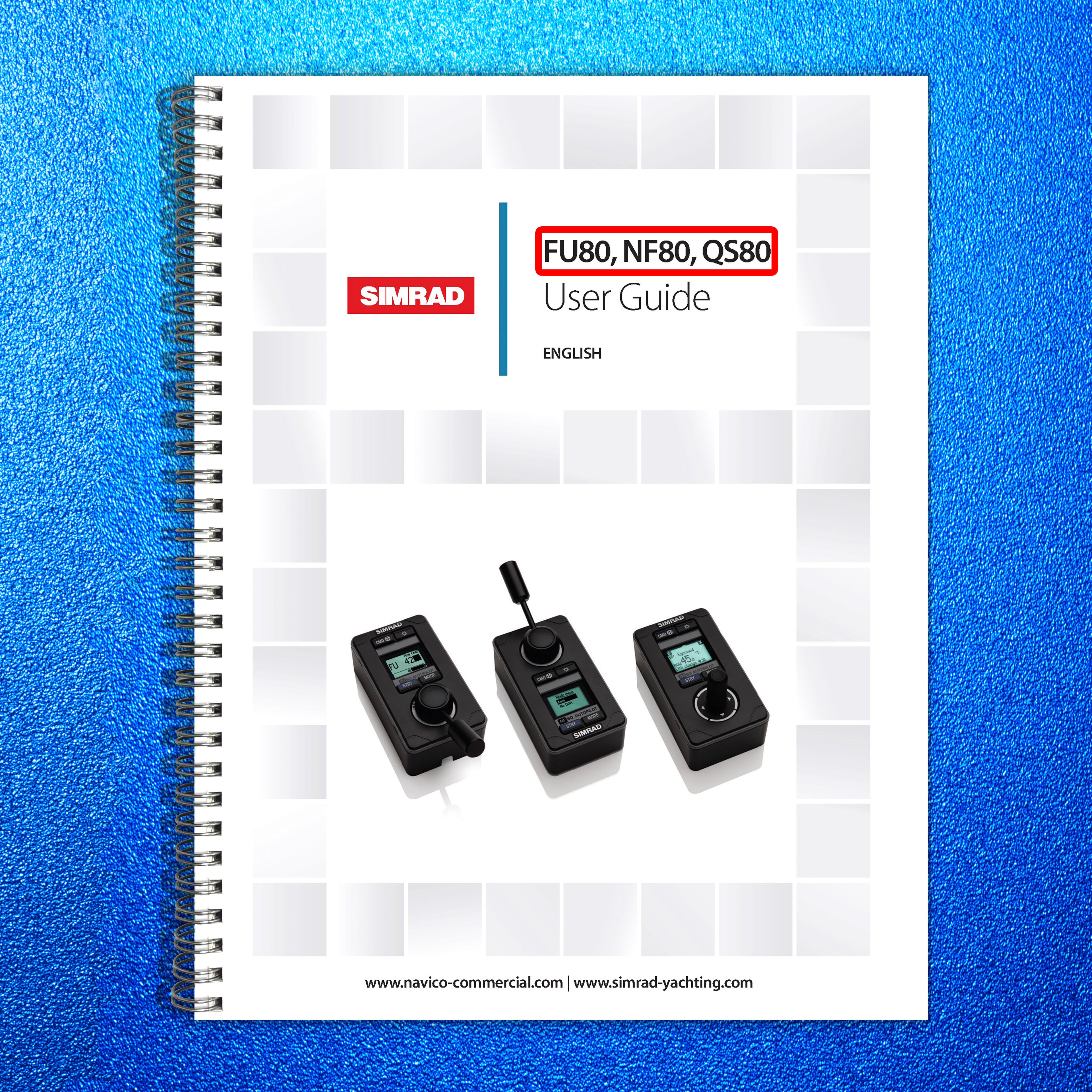 SIMRAD FU80 NF80 QS80 Sounder User Manual - STEEL WIRE BOUND - PROTECTIVE COVERS