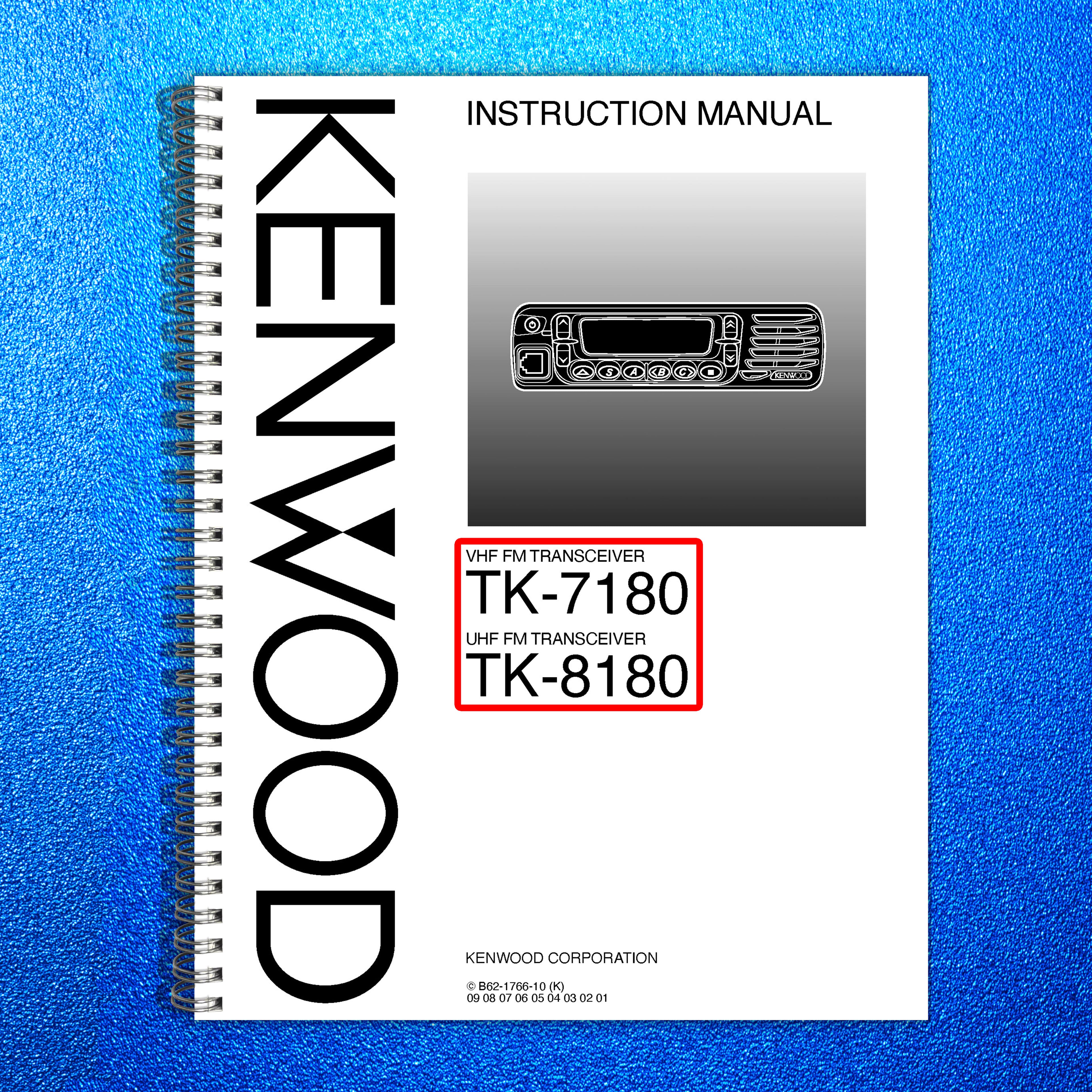 KENWOOD TK-7180 TK-8180 INSTRUCTION MANAUAL - STEEL WIRE BOUND - TOUGH COVERS