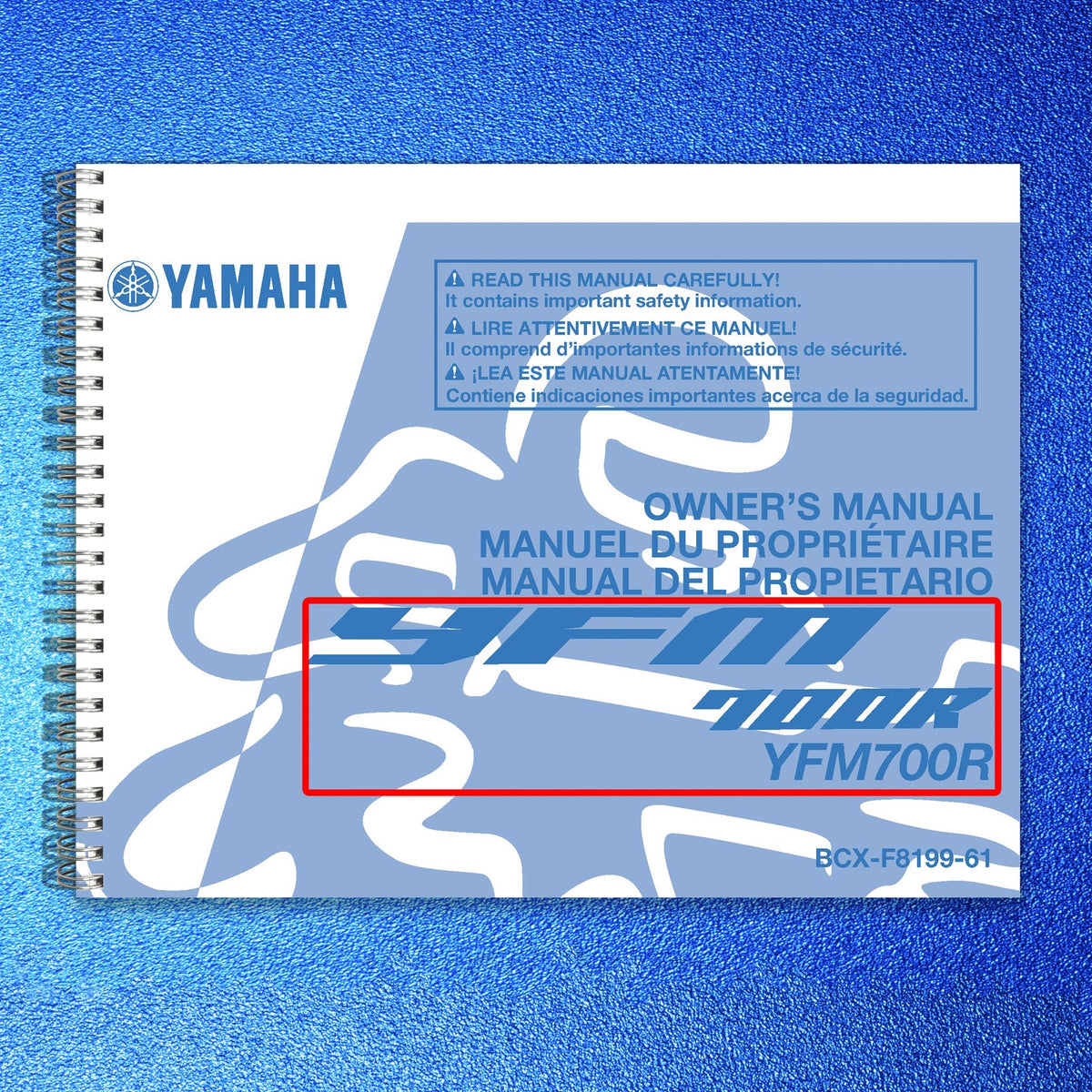 YAMAHA YFM700R ATV Owners Manual 2021 - STEEL WIRE BOUND - PROTECTIVE COVERS