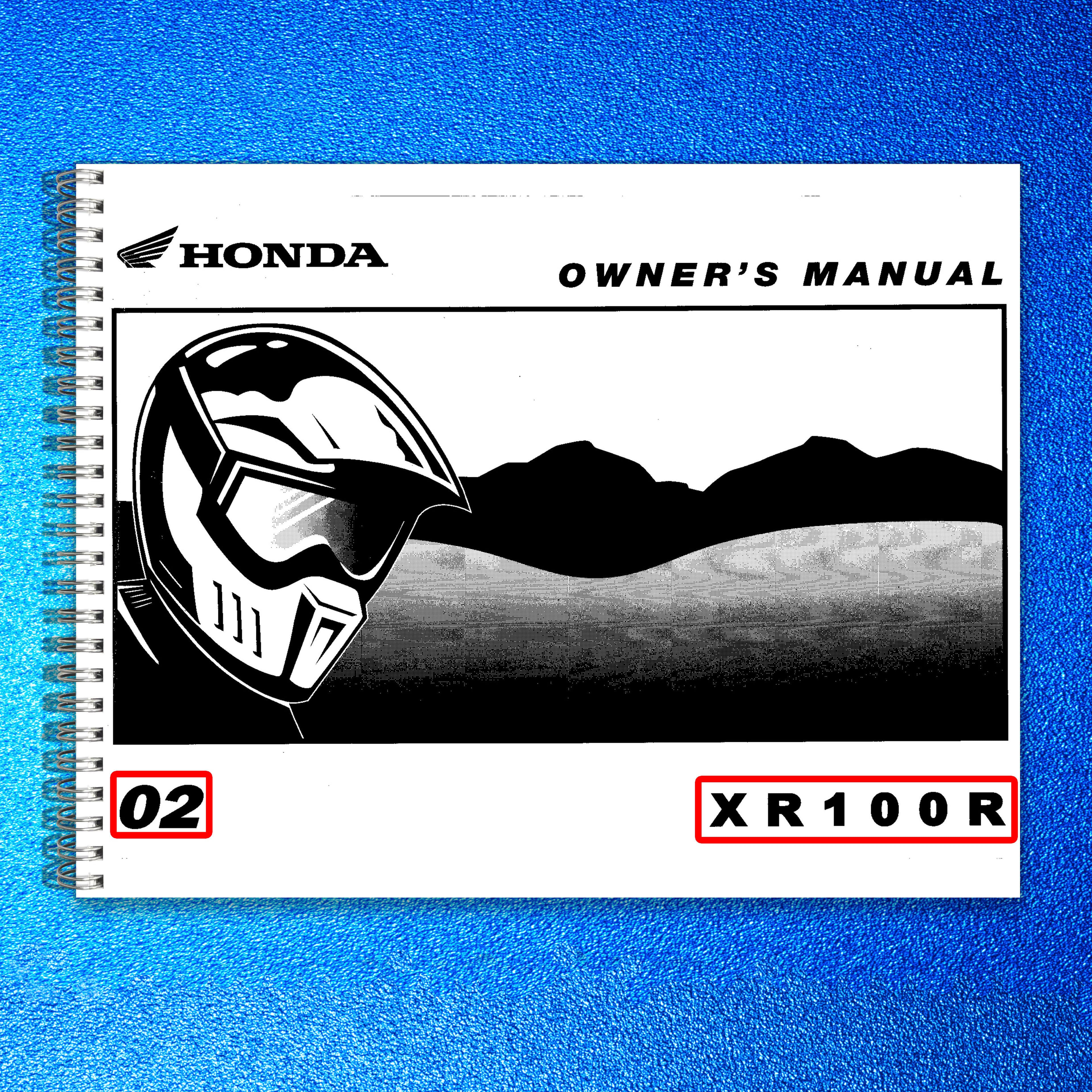 HONDA 2002 XR100R Owners Manual - STEEL WIRE BOUND - PROTECTIVE COVERS