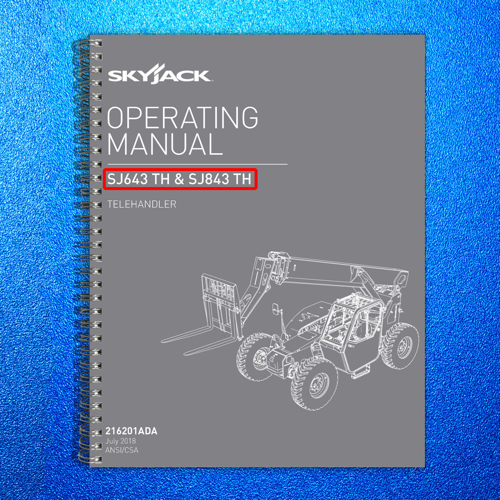 SKYJACK SJ643 TH SJ843 TH OPERATING MANUAL - STEEL WIRE BOUND - TOUGH COVERS