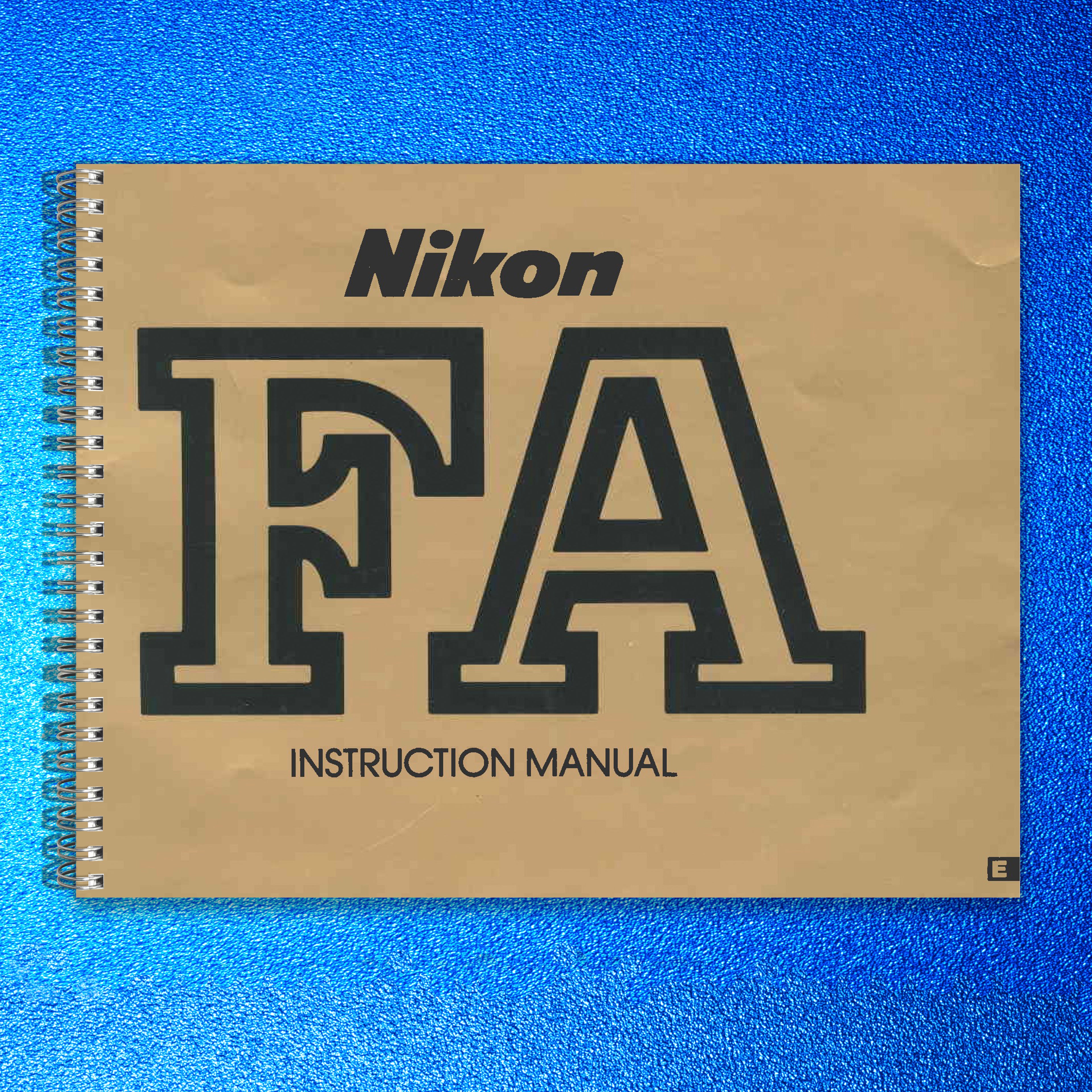 NIKON FA Camera Instuction Manual - BOUND - COVERS - XL FOLDOUT PAGES