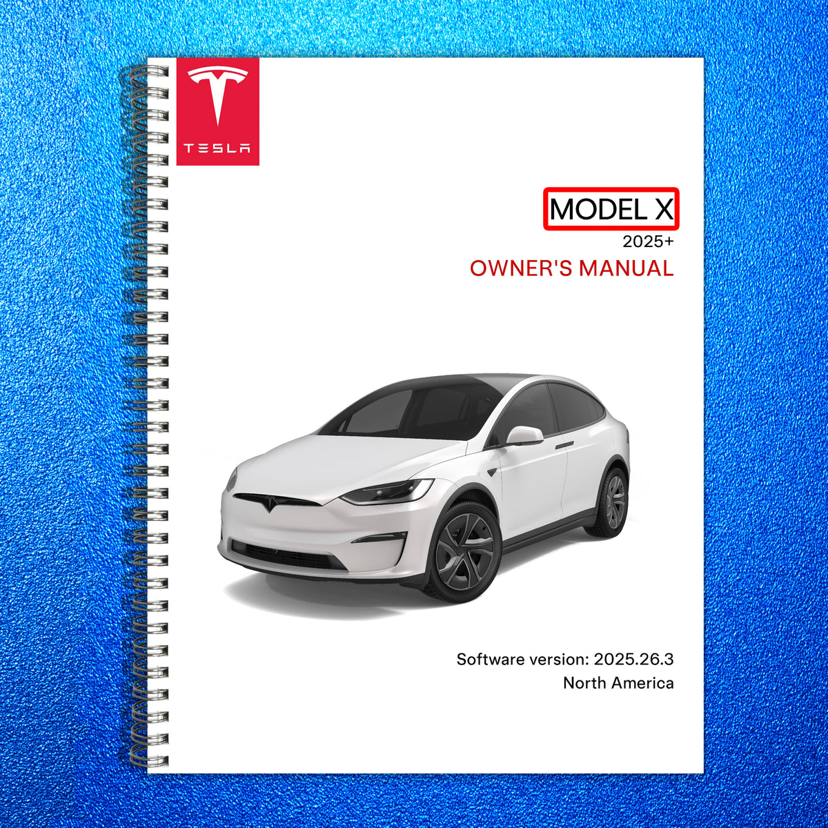 TESLA Model X 2025 Owners Manual - STEEL WIRE BOUND - PROTECTIVE COVERS
