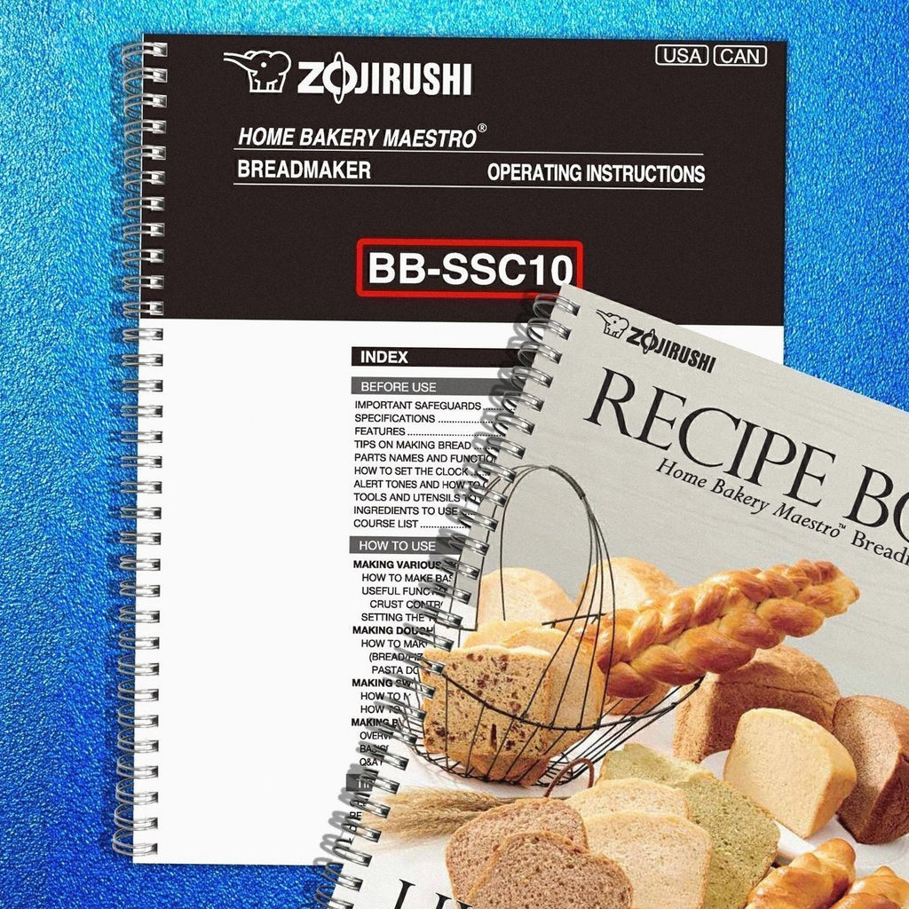 Zojirushi BB-SSC10 Bread Machine Manual + 38 Pg Recipe Book BUNDLE - Wire Bound