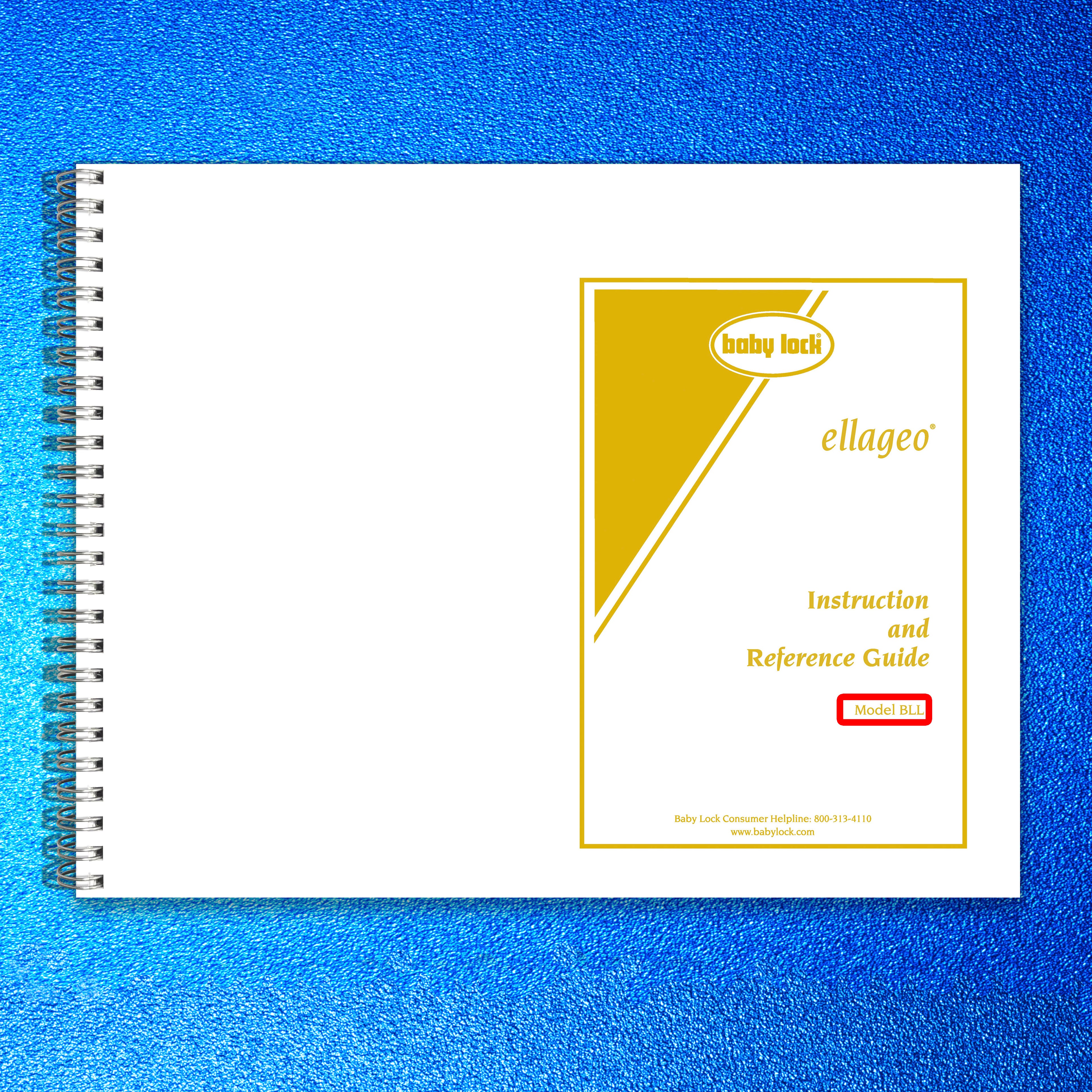 BABY LOCK Ellageo BLL Sewing Machine Instruction Manual - WIRE BOUND - COVERS