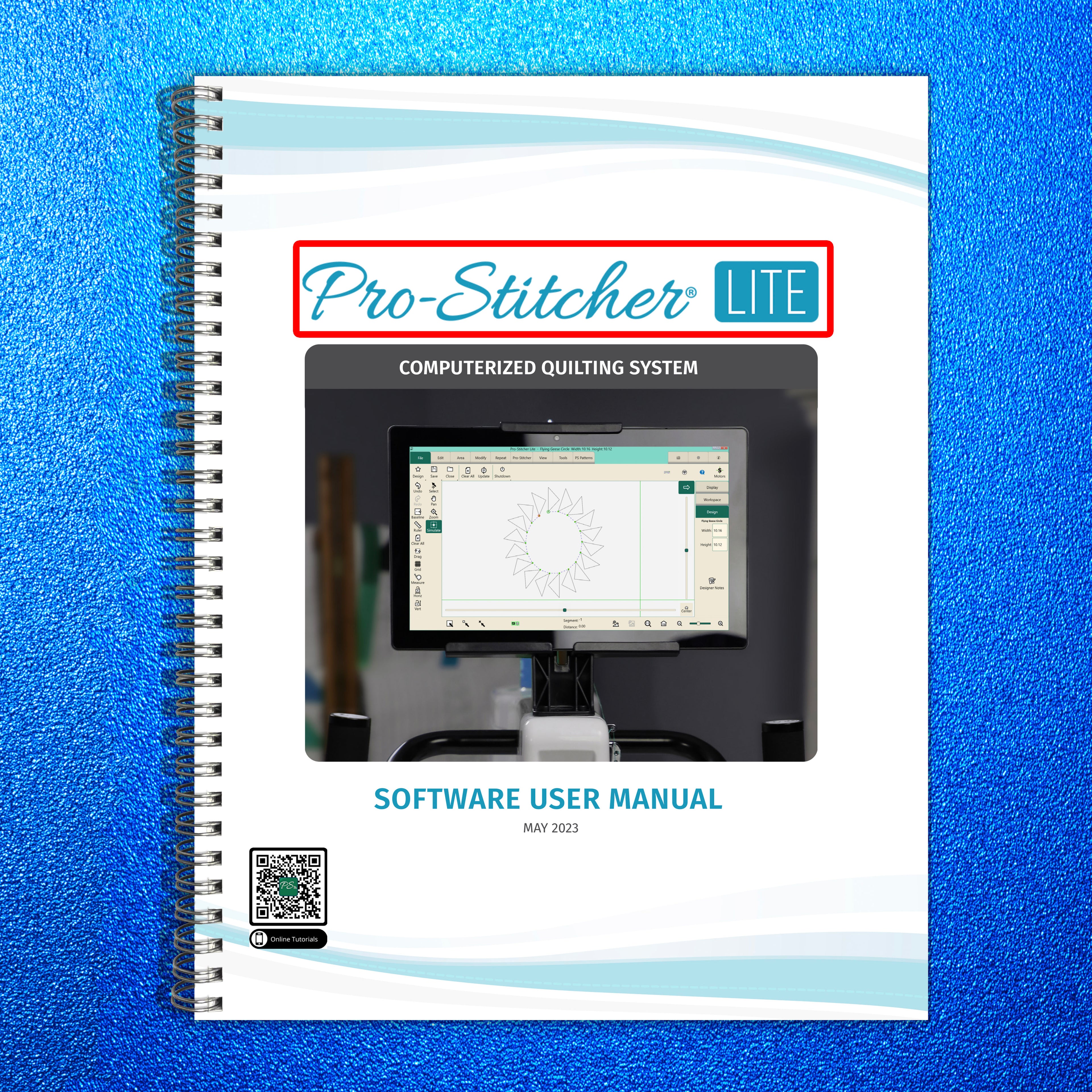 HANDI QUILTER Pro-Stitcher Lite Software User Manual 2023 - WIRE BOUND - COVERS