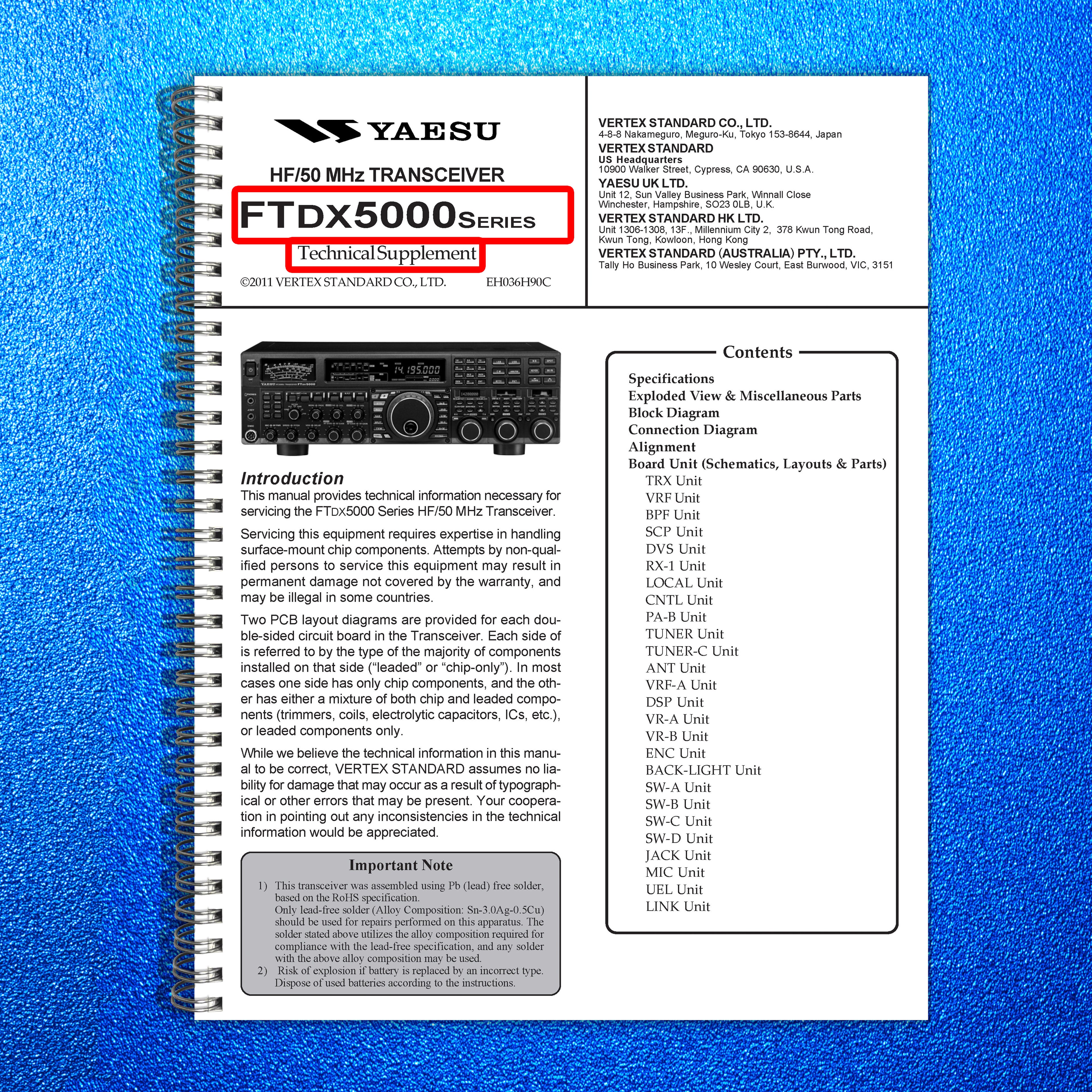 YAESU FTDX5000 Series Transceiver Technical Supplement Manual, FOLDOUTS