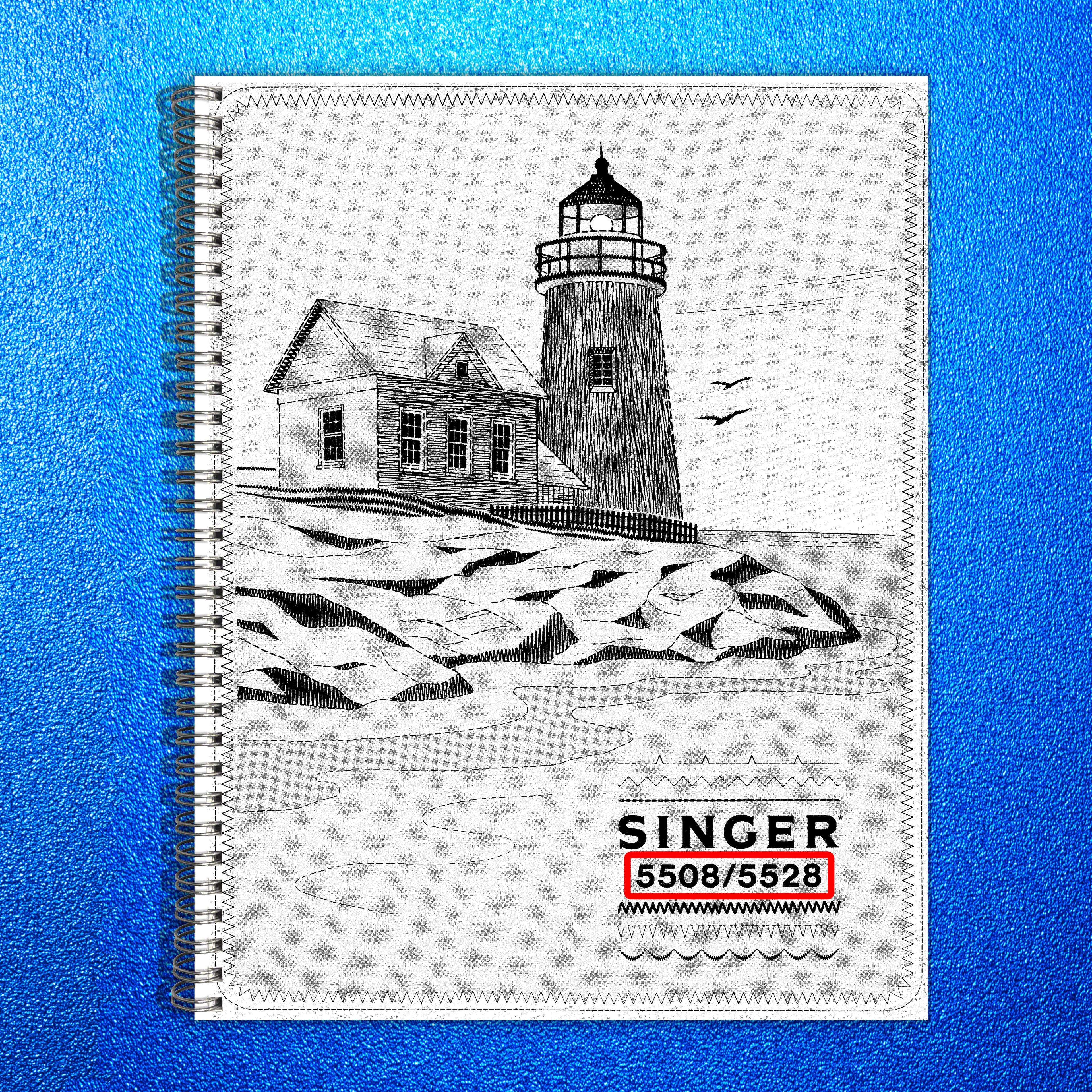 SINGER 5508 5528 Instruction Manual - STEEL WIRE BOUND - PROTECTIVE COVERS