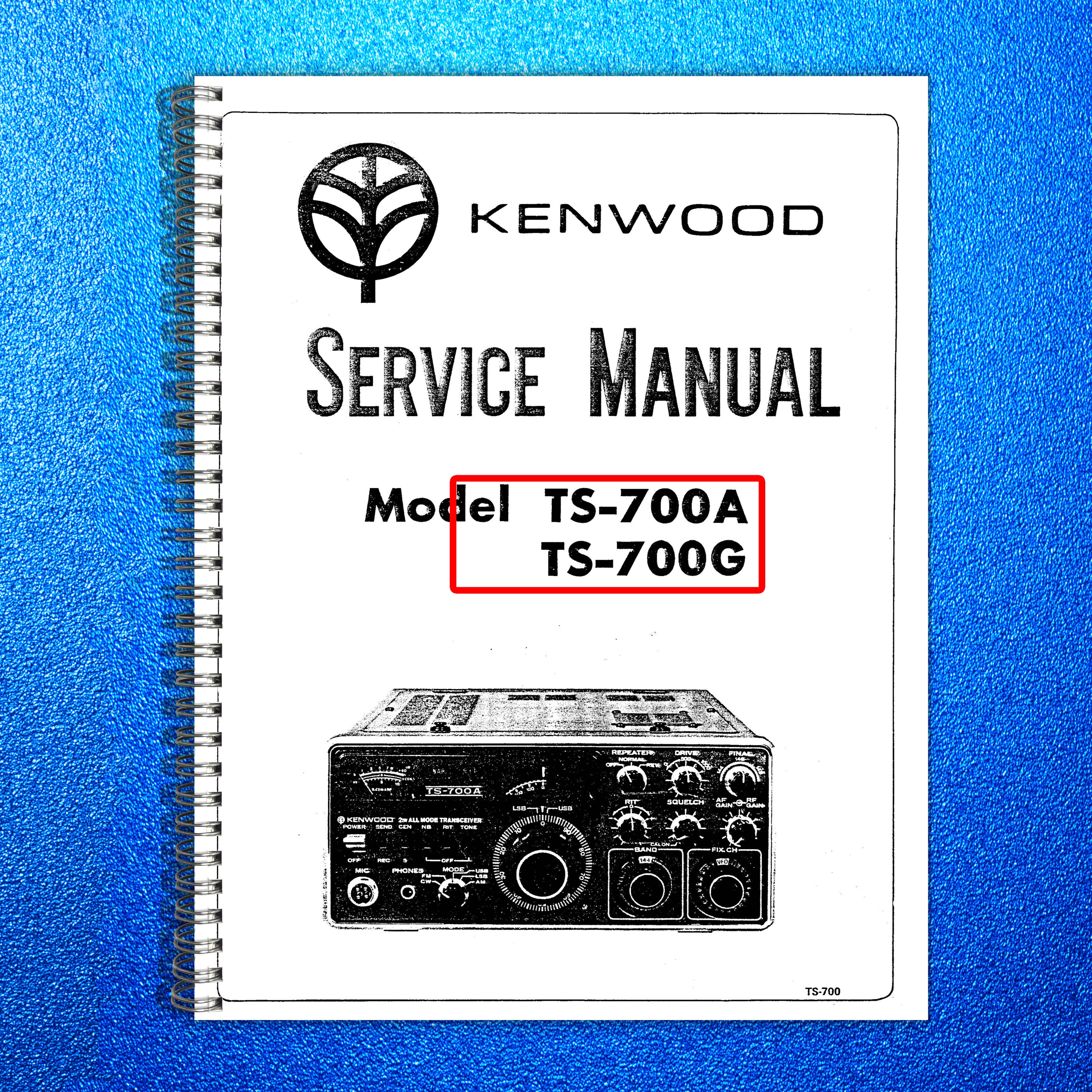 KENWOOD TS-700A TS-700G 2m Transceiver Service Manual - WIRE BOUND - COVERS